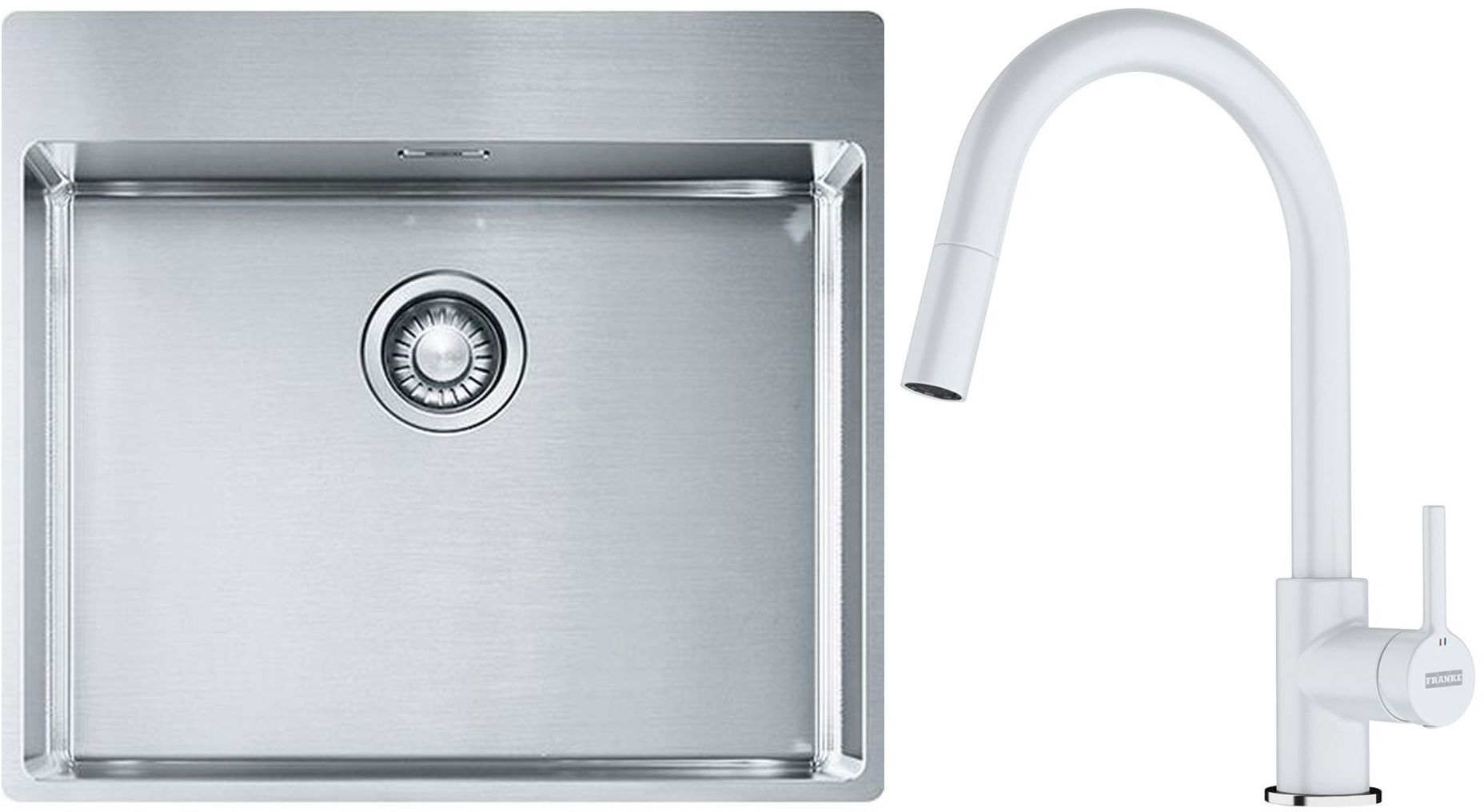 Set chiuveta din otel Franke Box 127.0369.295, baterie bucătărie Franke Lina 115.0626.081