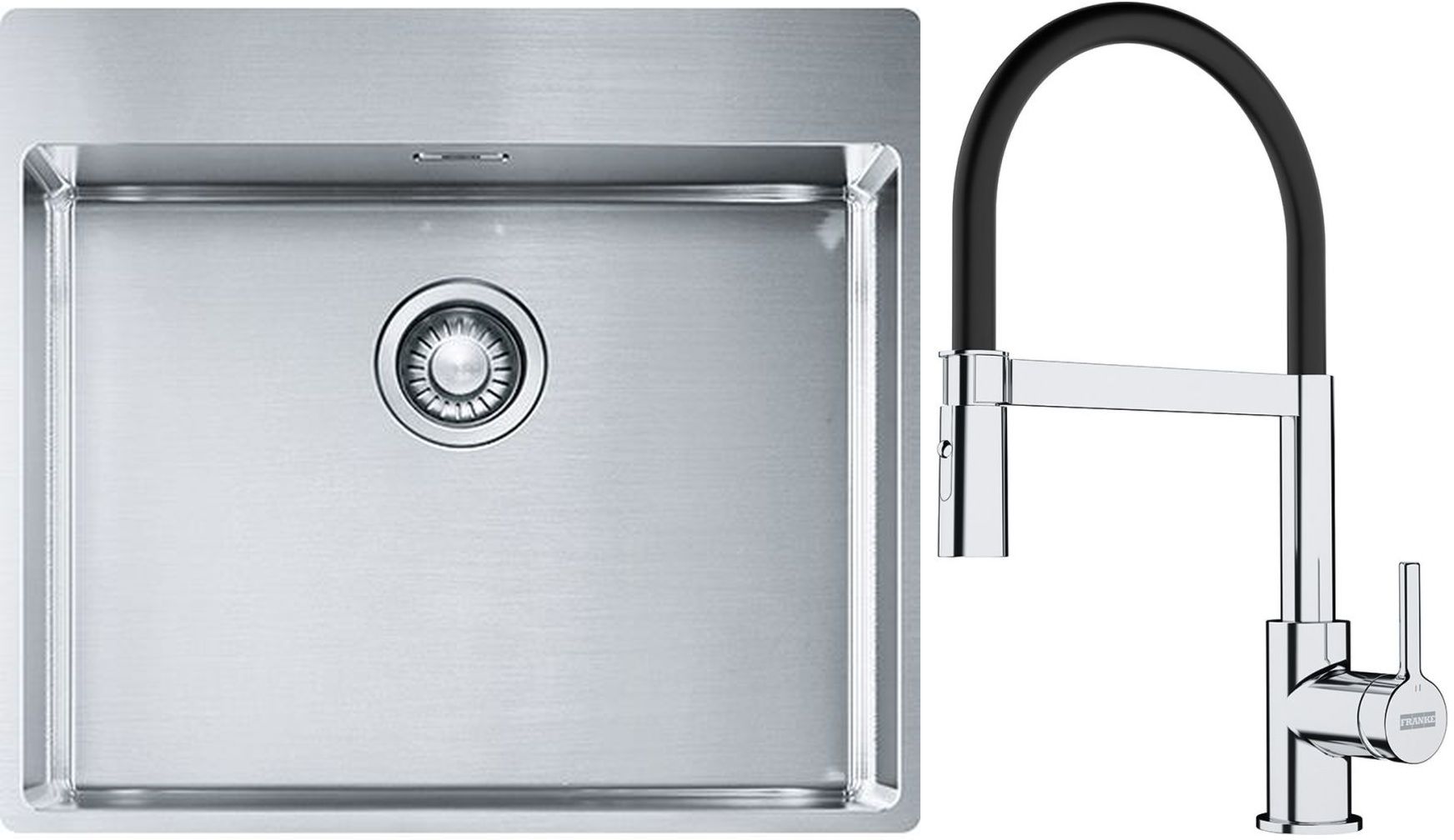 Set chiuveta din otel Franke Box 127.0369.295, baterie bucătărie Franke Lina 115.0626.085