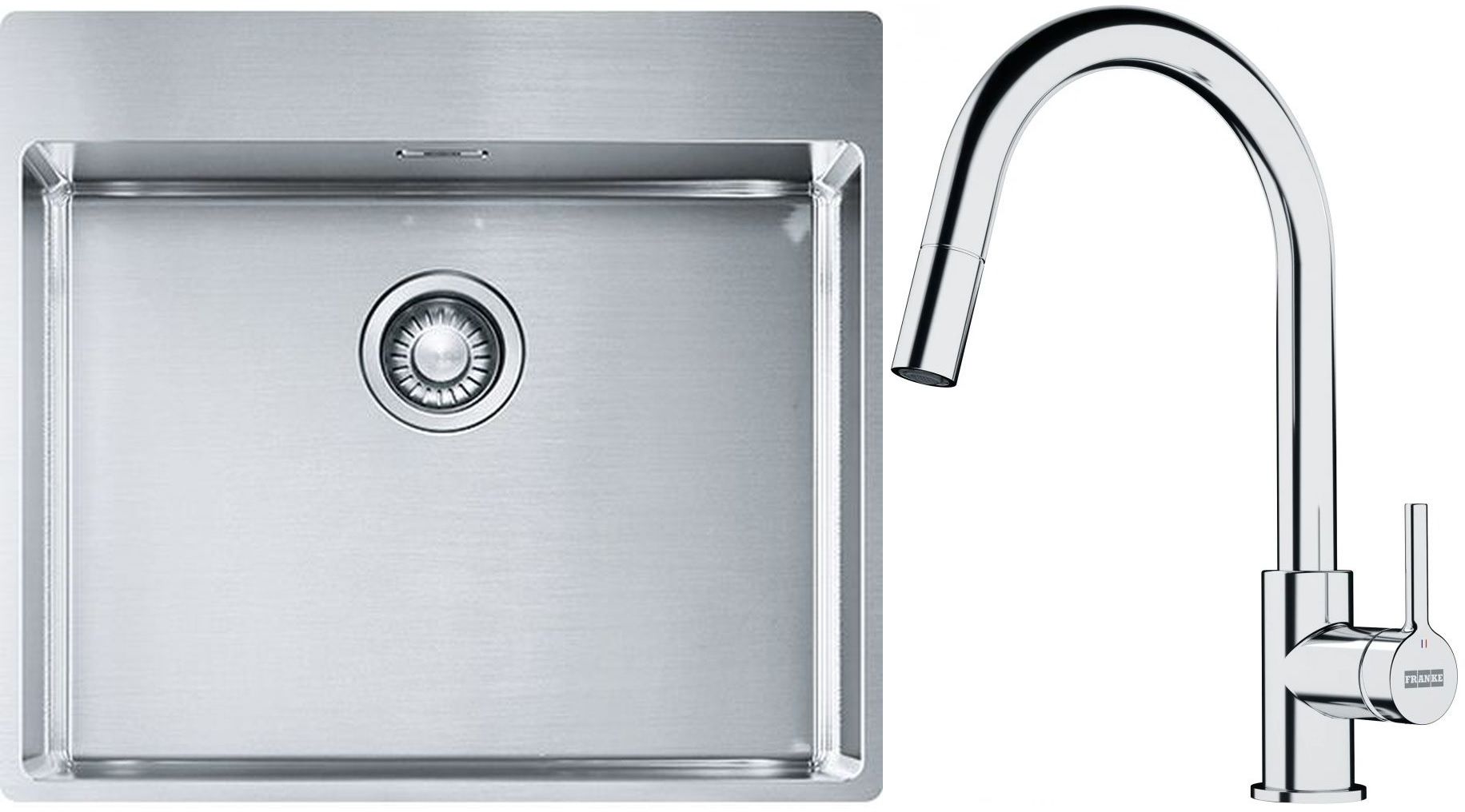 Set chiuveta din otel Franke Box 127.0369.295, baterie bucătărie Franke Lina 115.0693.229