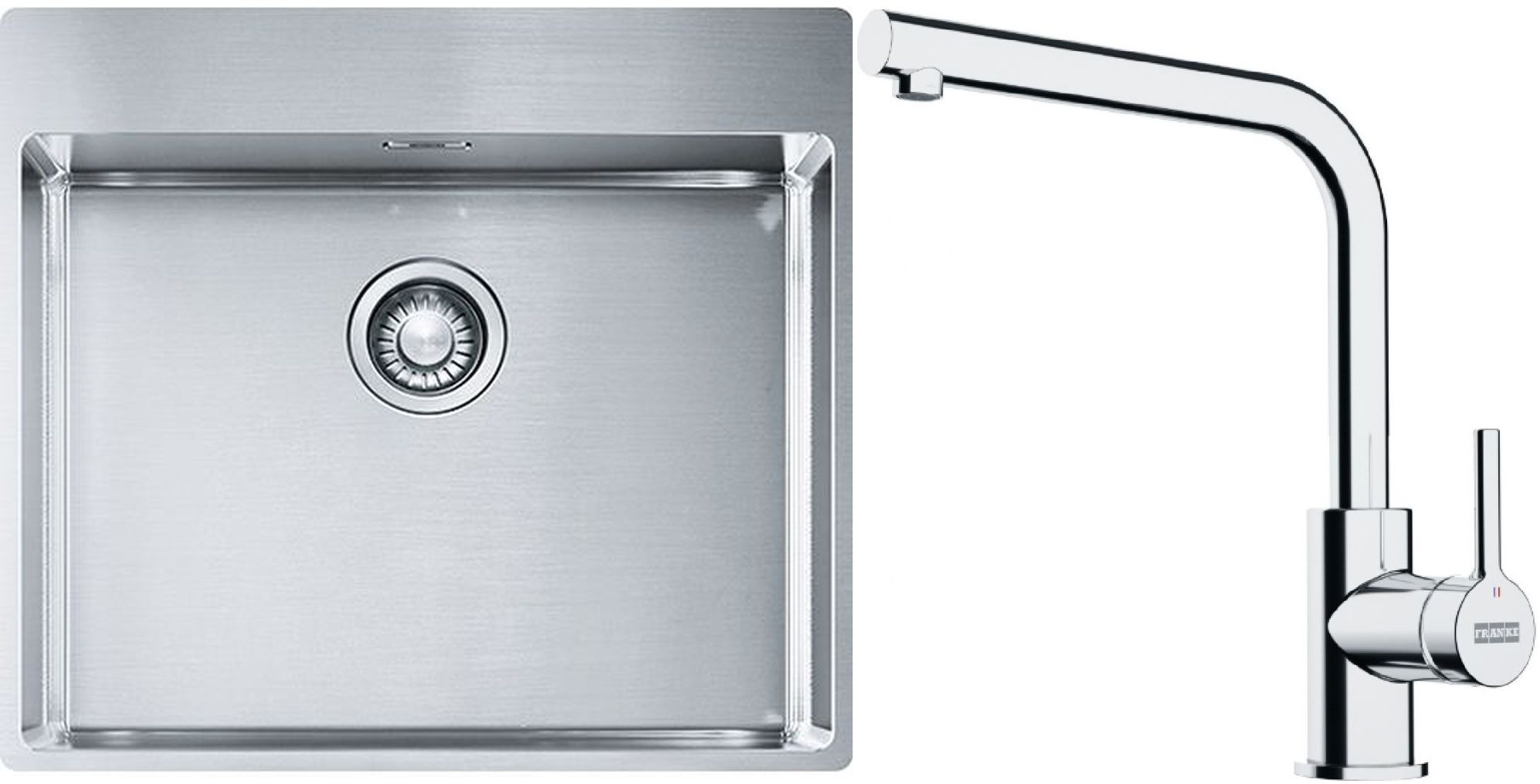 Set chiuveta din otel Franke Box 127.0369.295, baterie bucătărie Franke Lina 115.0693.230