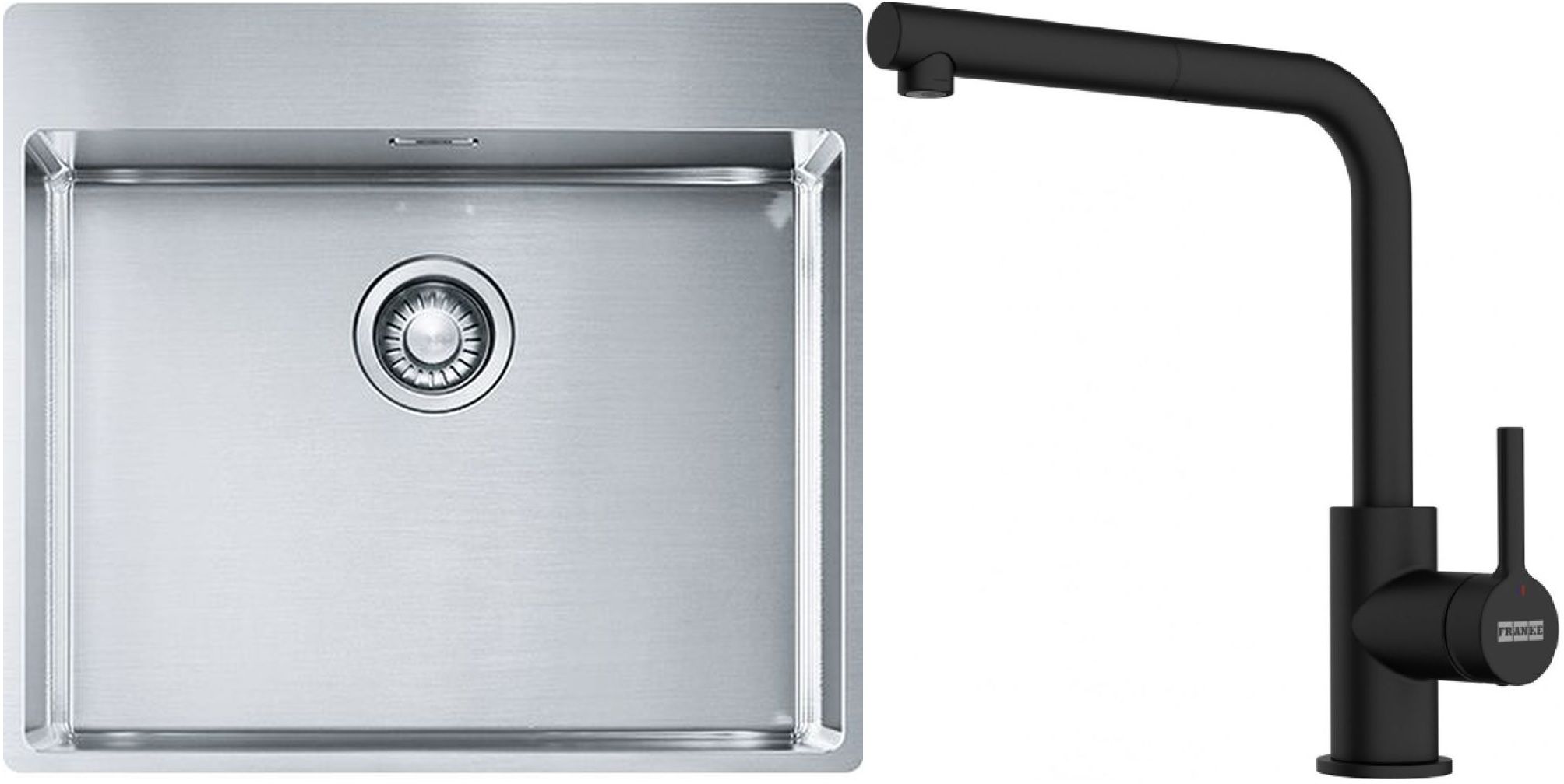 Set chiuveta din otel Franke Box 127.0369.295, baterie bucătărie Franke Lina 115.0712.435