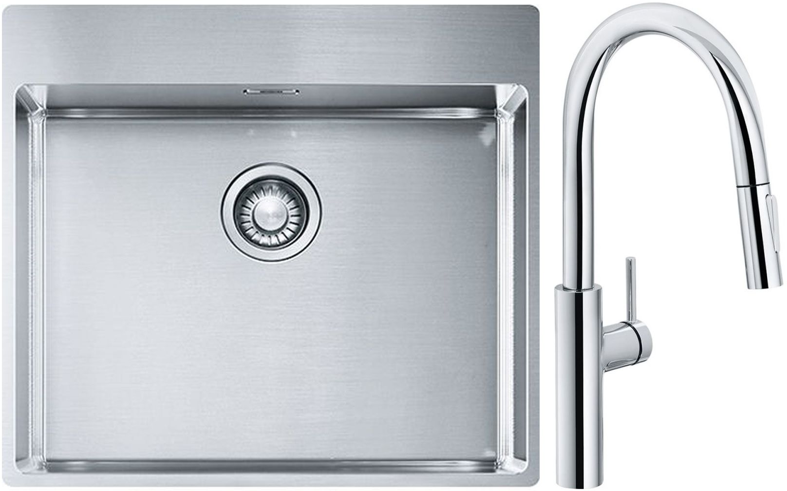 Set chiuveta din otel Franke Box 127.0369.295, baterie bucătărie Franke Pescara L Slide-In 115.0538.940