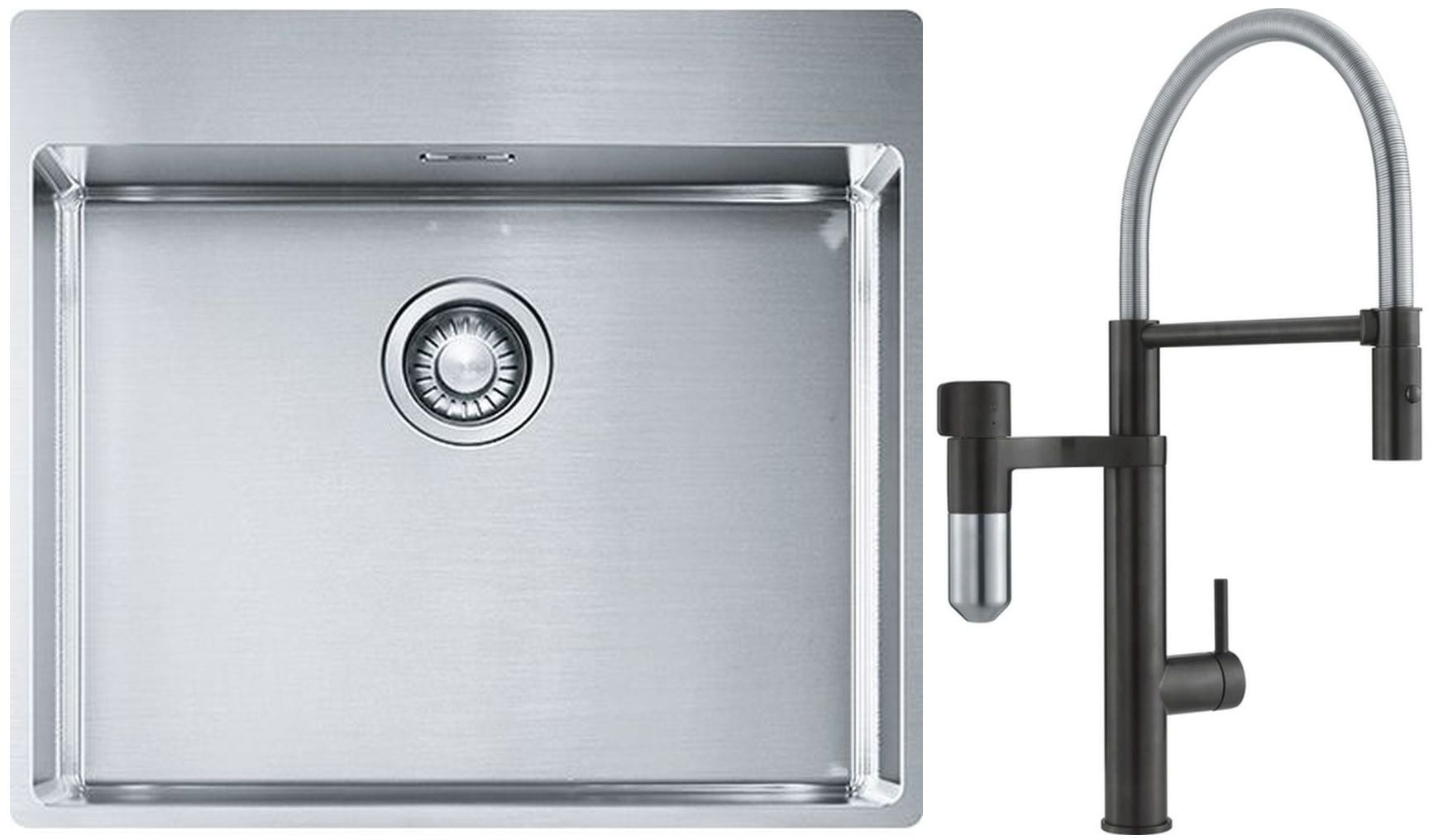 Set baterie bucătărie Franke Vital Semi-Pro 120.0621.313, chiuveta din otel Franke Box 127.0369.295