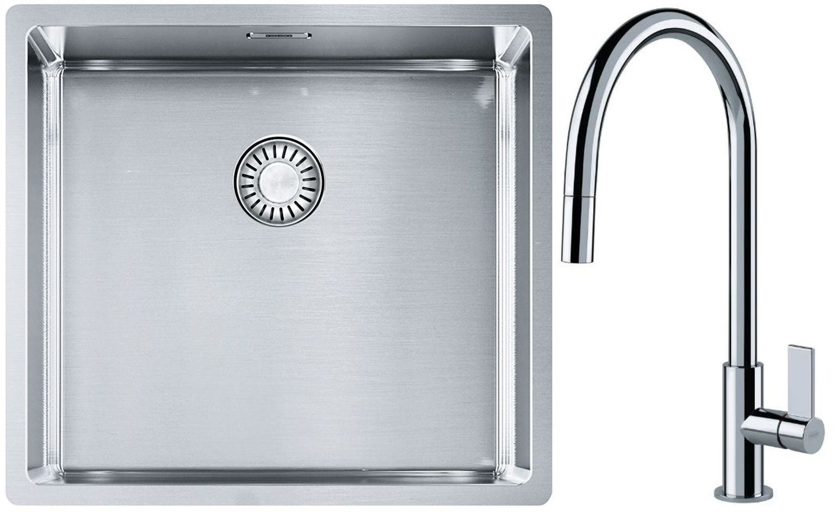 Set chiuveta din otel Franke Box 127.0453.655, baterie bucătărie Franke Ambient 115.0373.947