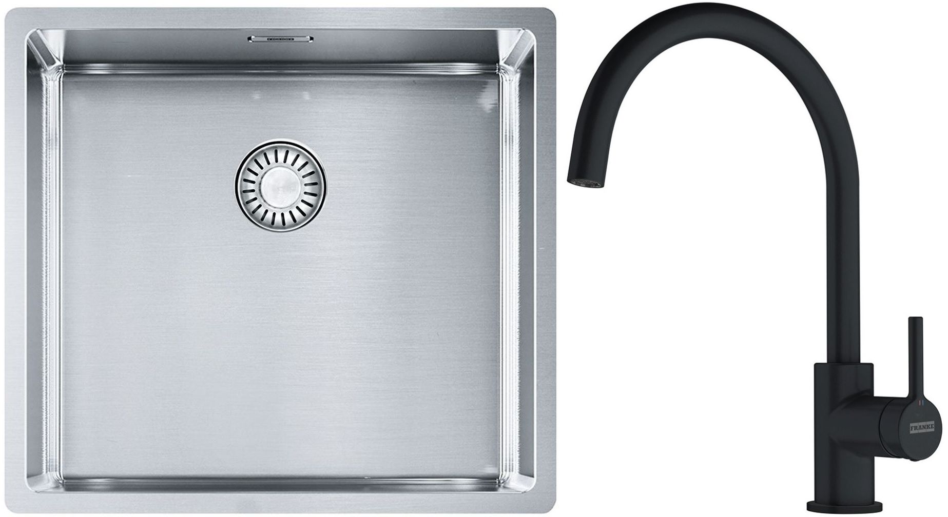 Set chiuveta din otel Franke Box 127.0453.655, baterie bucătărie Franke Lina 115.0626.019