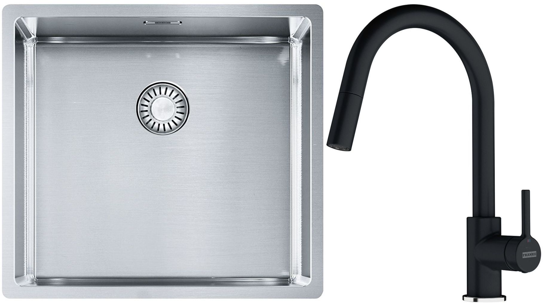 Set chiuveta din otel Franke Box 127.0453.655, baterie bucătărie Franke Lina 115.0626.055