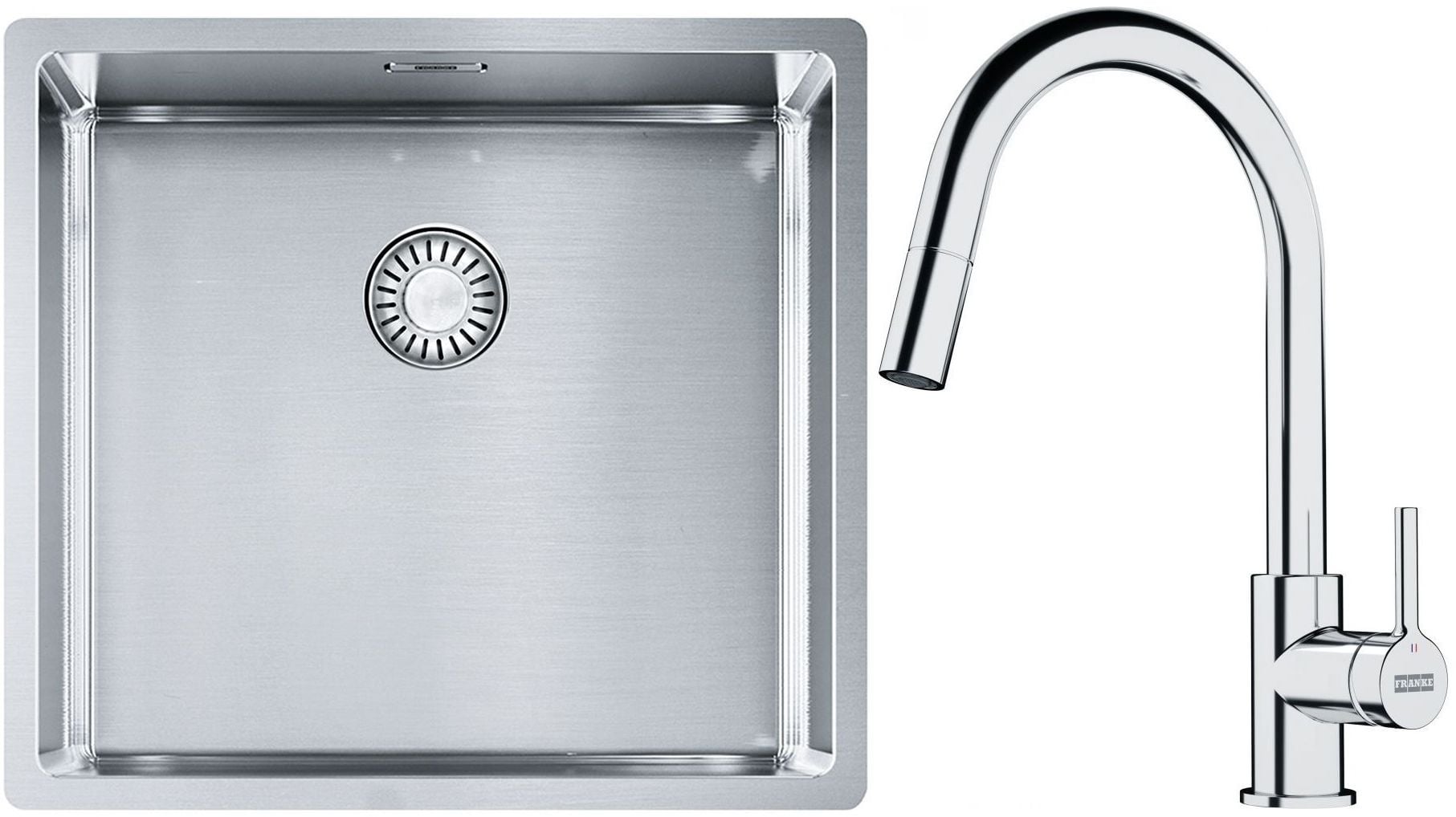 Set chiuveta din otel Franke Box 127.0453.655, baterie bucătărie Franke Lina 115.0693.229