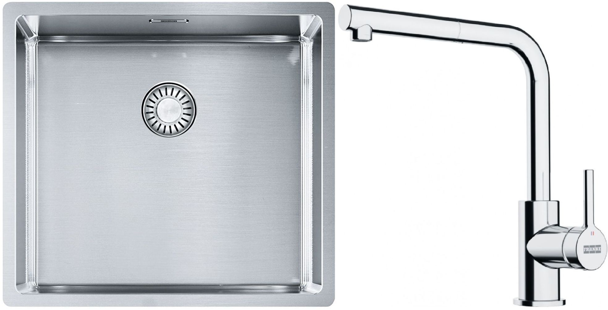 Set chiuveta din otel Franke Box 127.0453.655, baterie bucătărie Franke Lina 115.0712.420