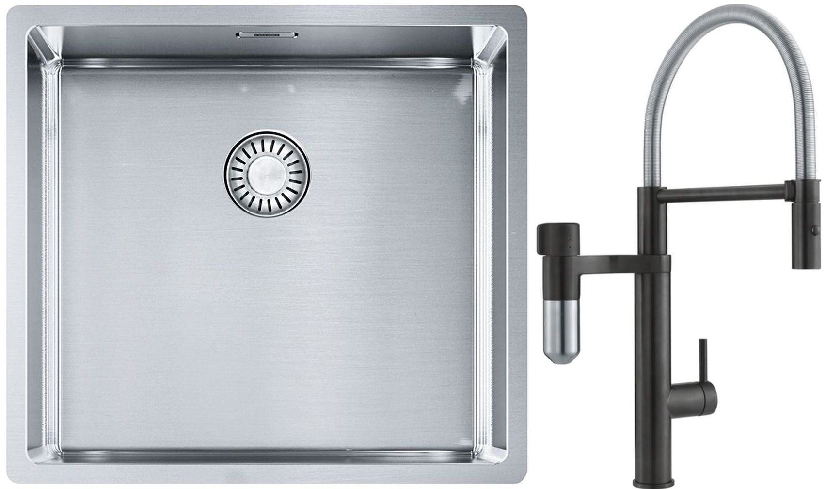 Set baterie bucătărie Franke Vital Semi-Pro 120.0621.313, chiuveta din otel Franke Box 127.0453.655