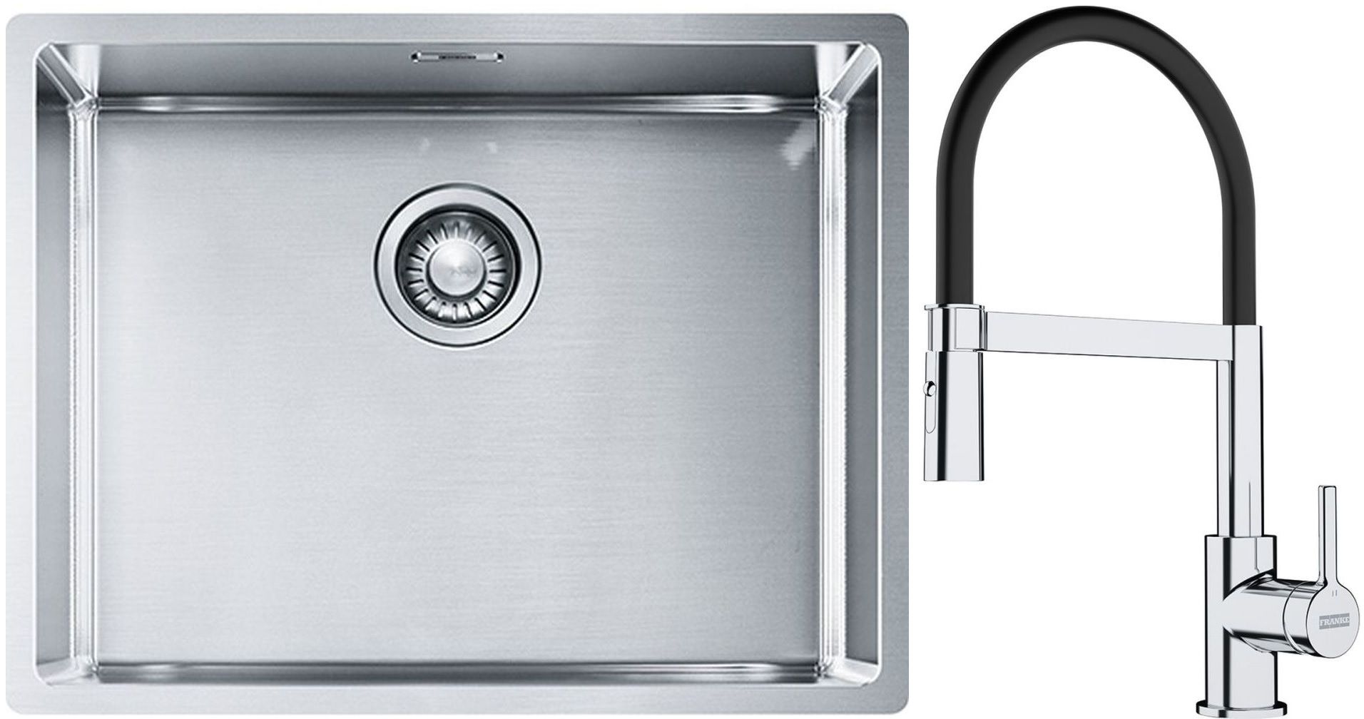 Set chiuveta din otel Franke Box 127.0453.660, baterie bucătărie Franke Lina 115.0626.085