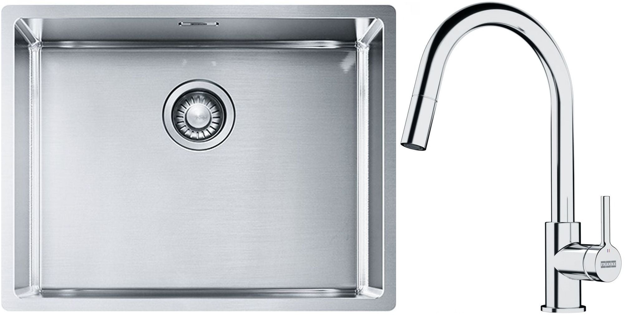 Set chiuveta din otel Franke Box 127.0453.660, baterie bucătărie Franke Lina 115.0693.229
