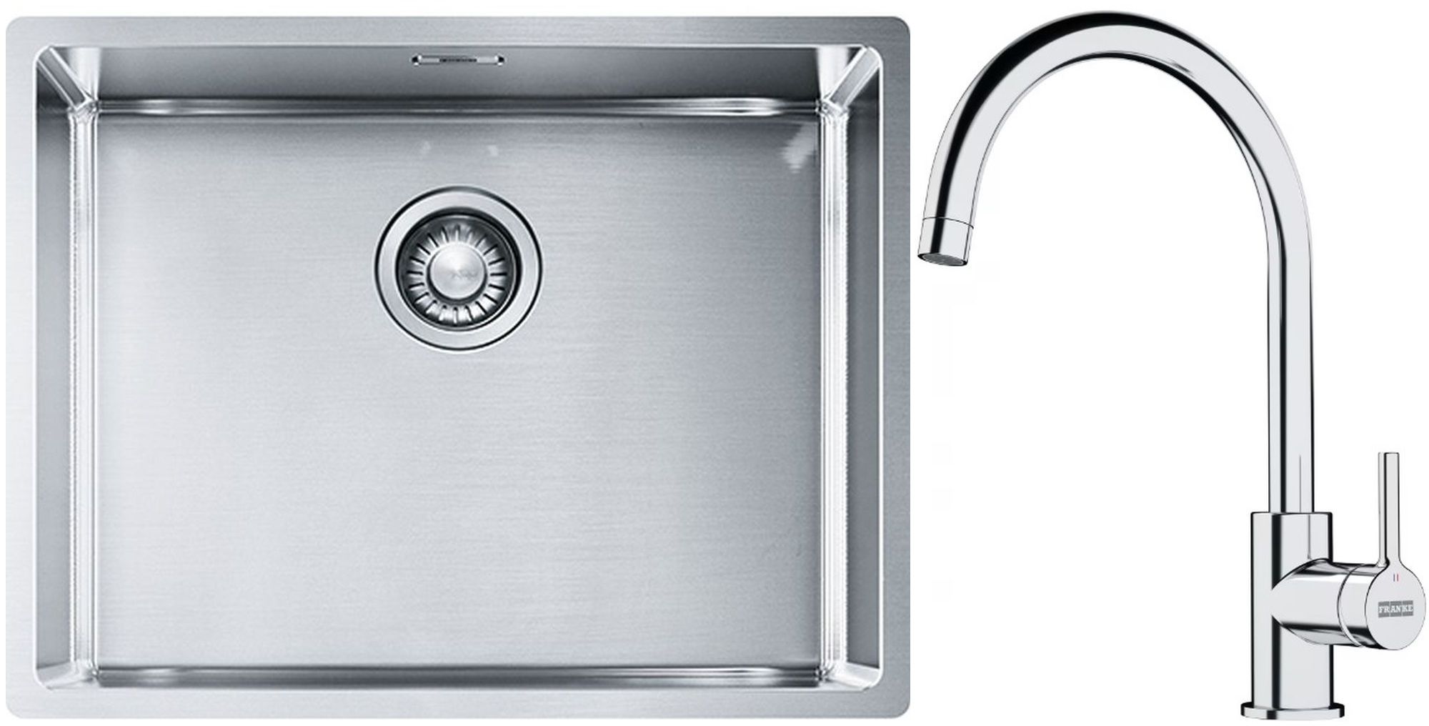 Set chiuveta din otel Franke Box 127.0453.660, baterie bucătărie Franke Lina 115.0693.228