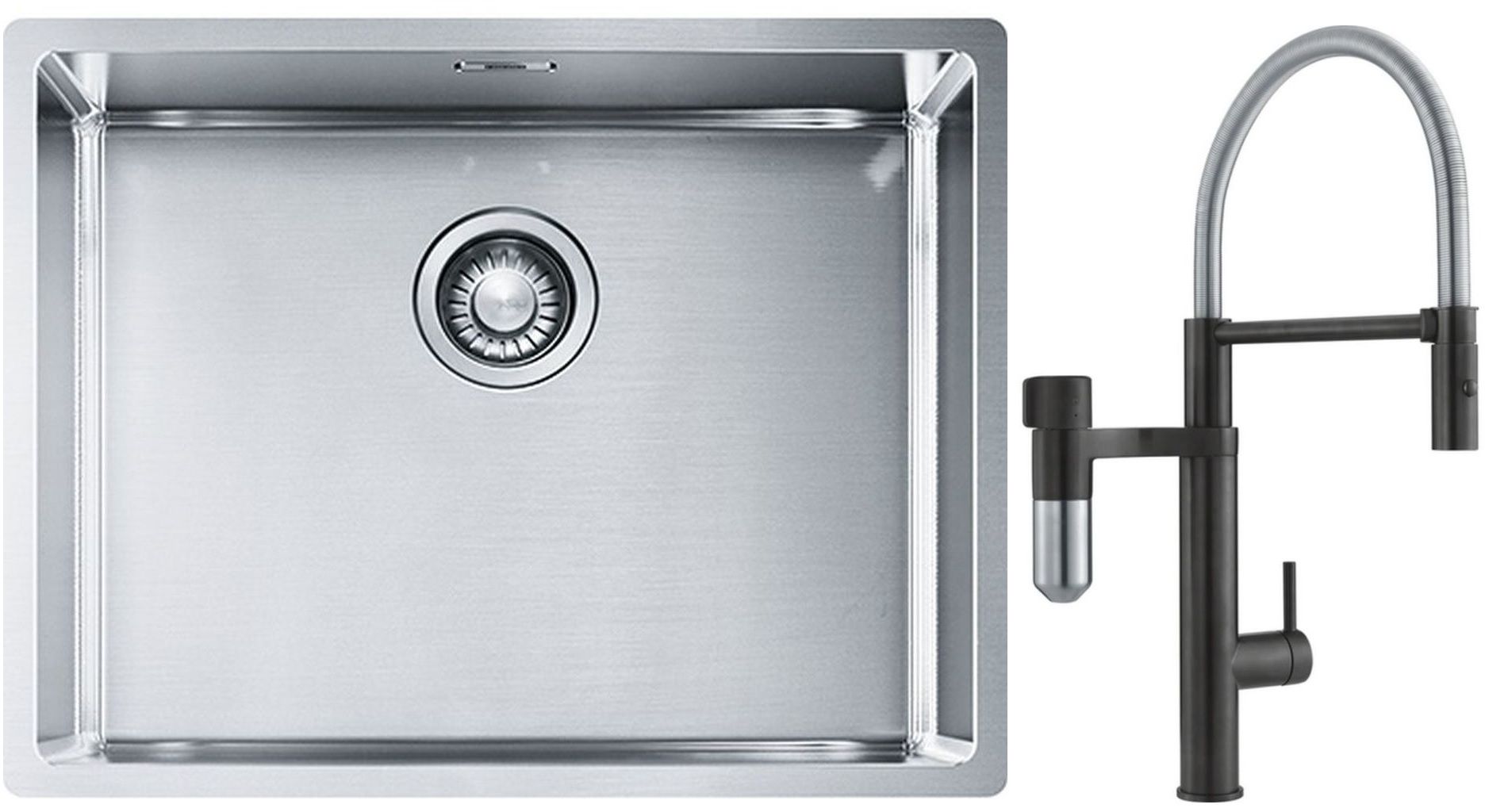 Set baterie bucătărie Franke Vital Semi-Pro 120.0621.313, chiuveta din otel Franke Box 127.0453.660