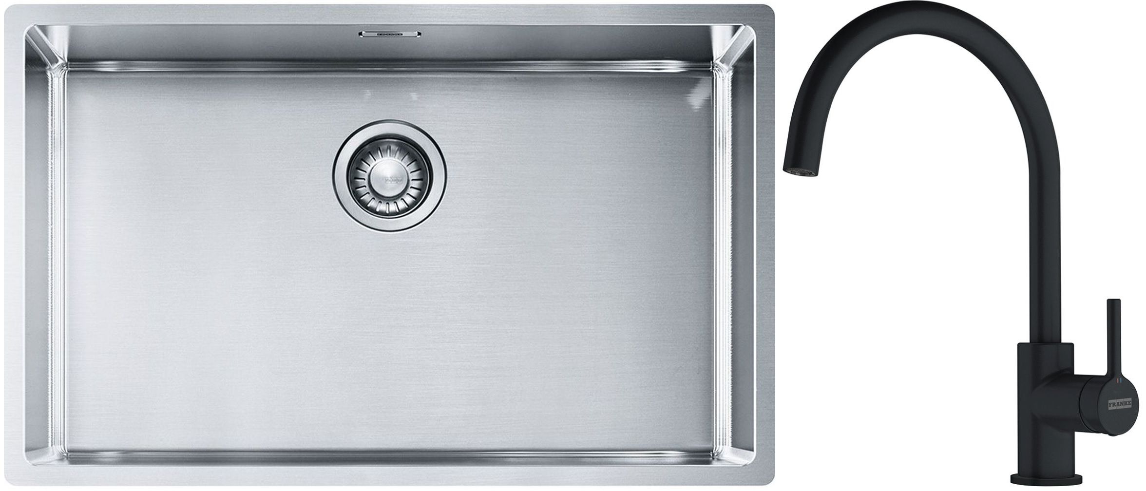 Set chiuveta din otel Franke Box 127.0453.658, baterie bucătărie Franke Lina 115.0626.019