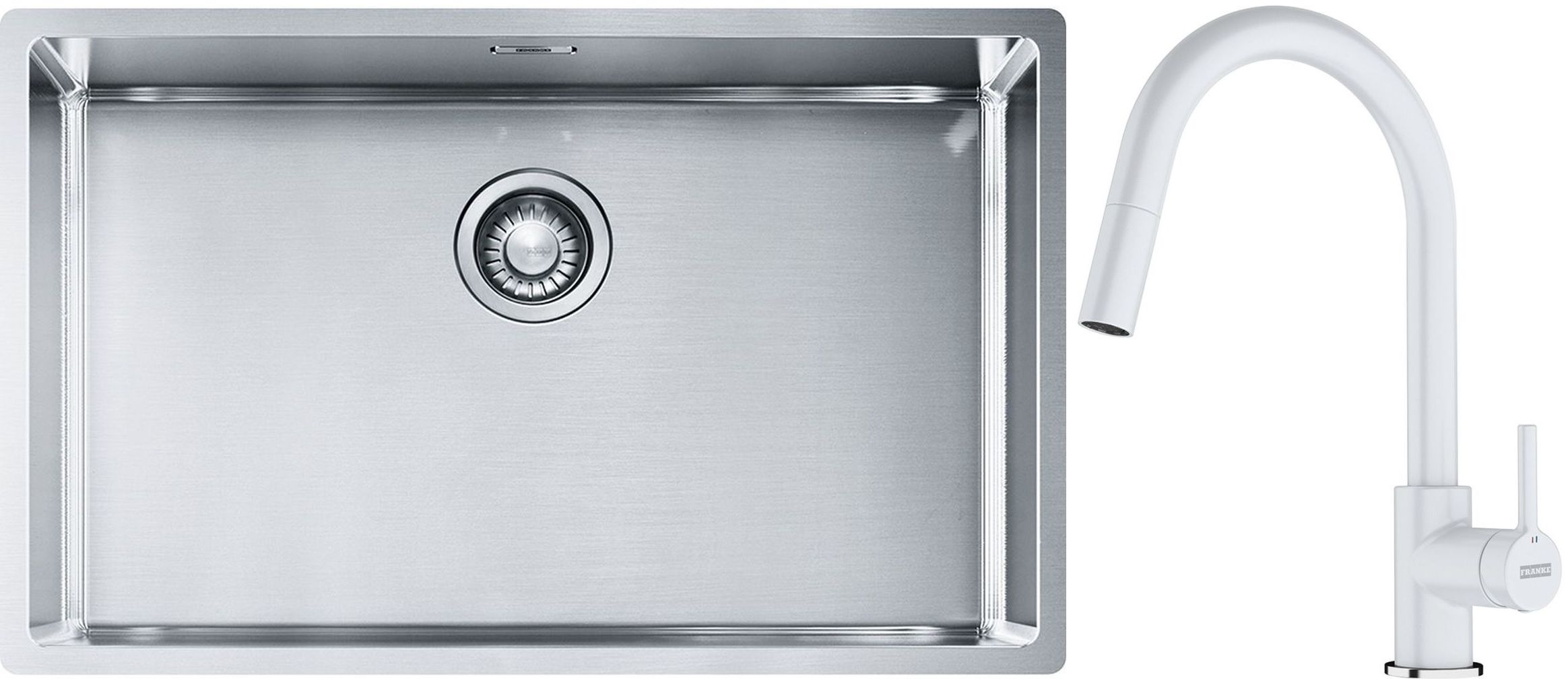 Set chiuveta din otel Franke Box 127.0453.658, baterie bucătărie Franke Lina 115.0626.081