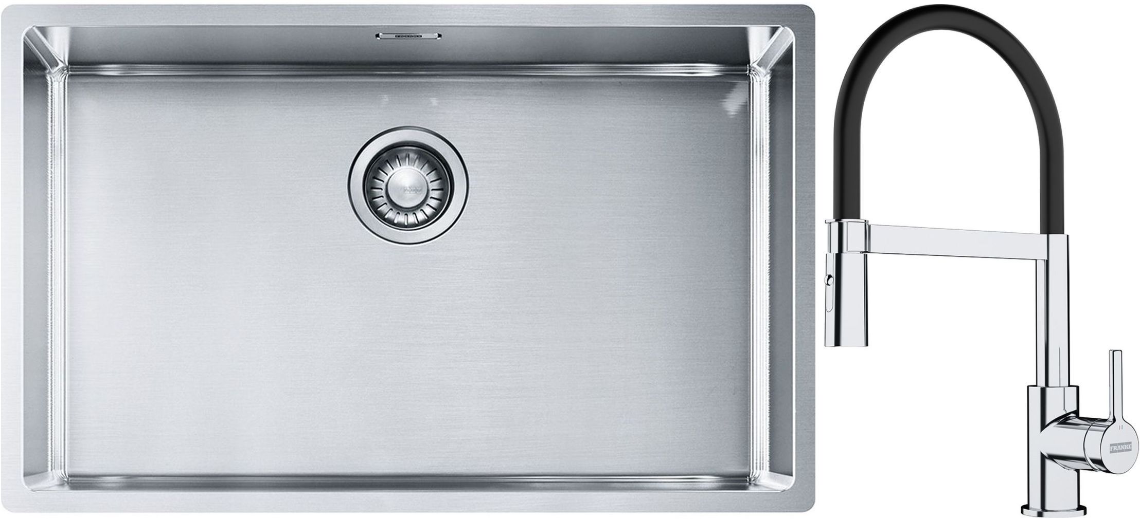 Set chiuveta din otel Franke Box 127.0453.658, baterie bucătărie Franke Lina 115.0626.085