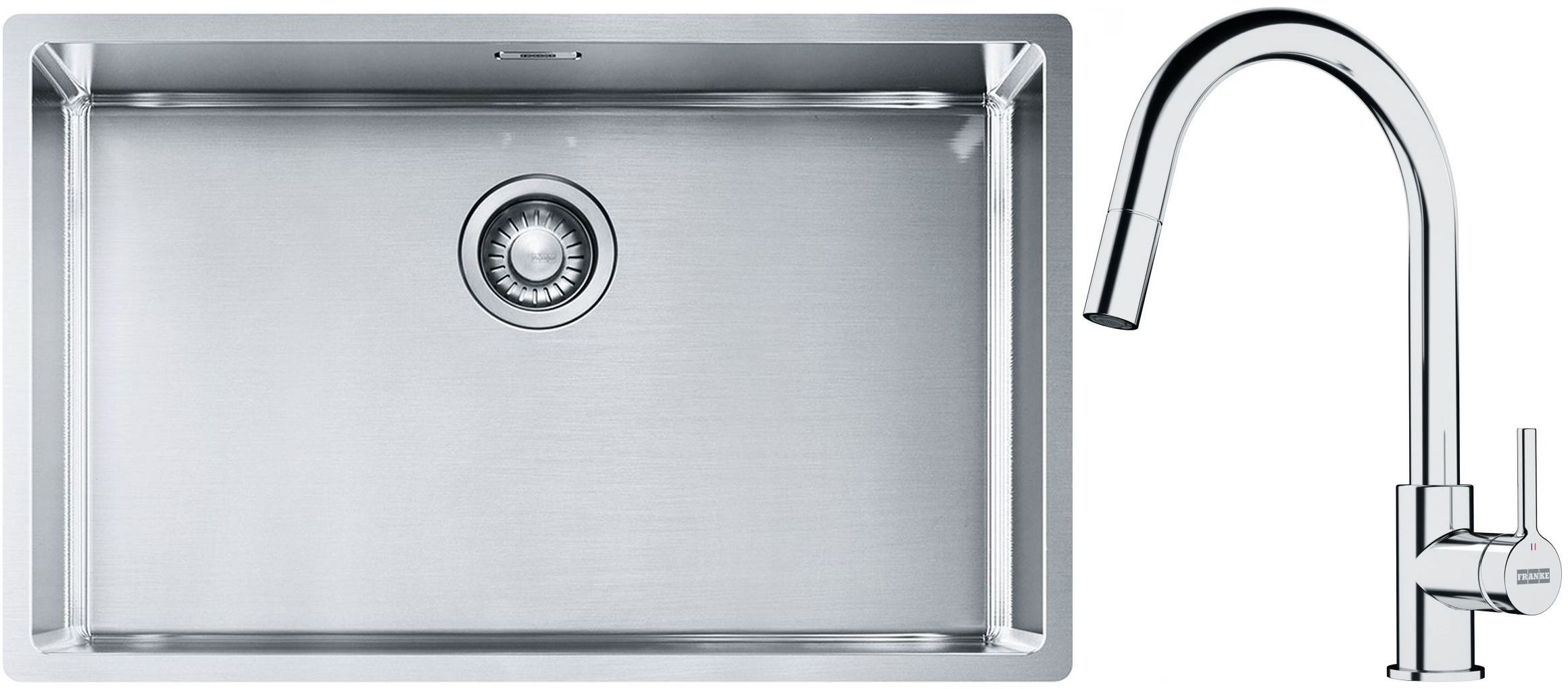 Set chiuveta din otel Franke Box 127.0453.658, baterie bucătărie Franke Lina 115.0693.229