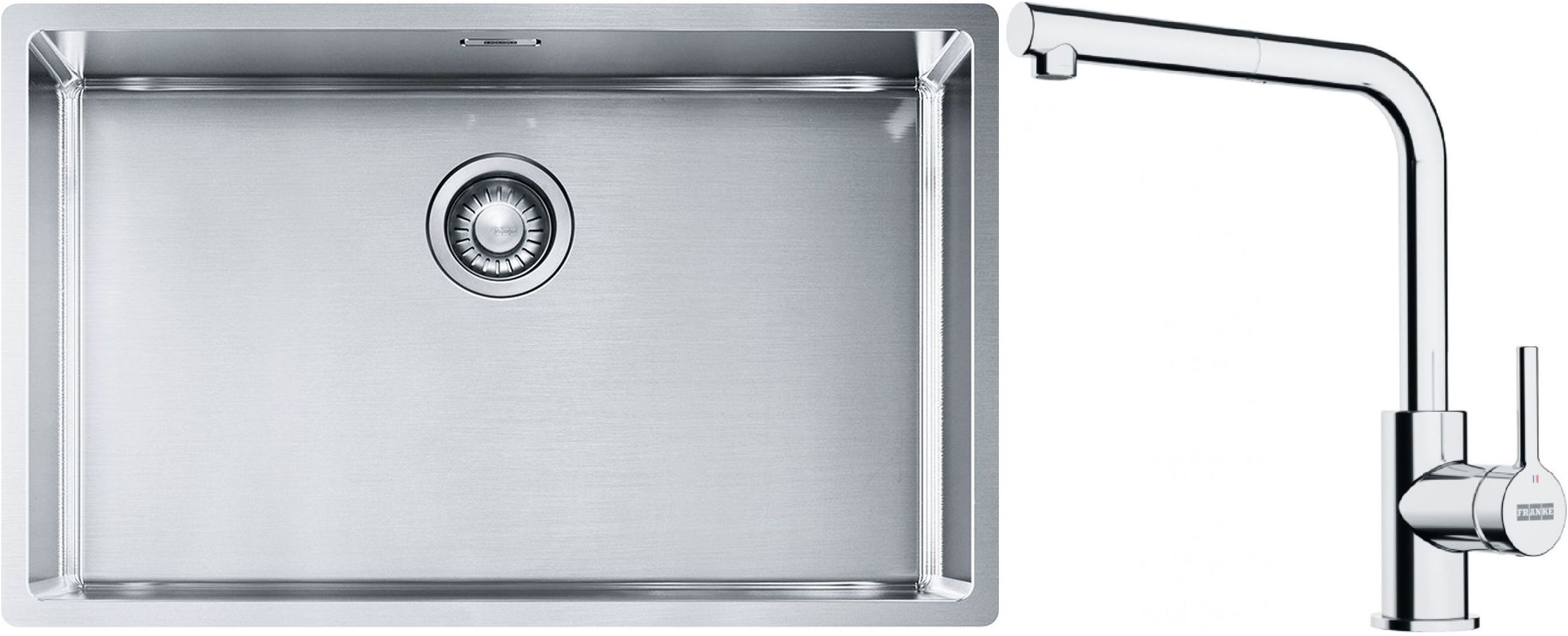 Set chiuveta din otel Franke Box 127.0453.658, baterie bucătărie Franke Lina 115.0712.420