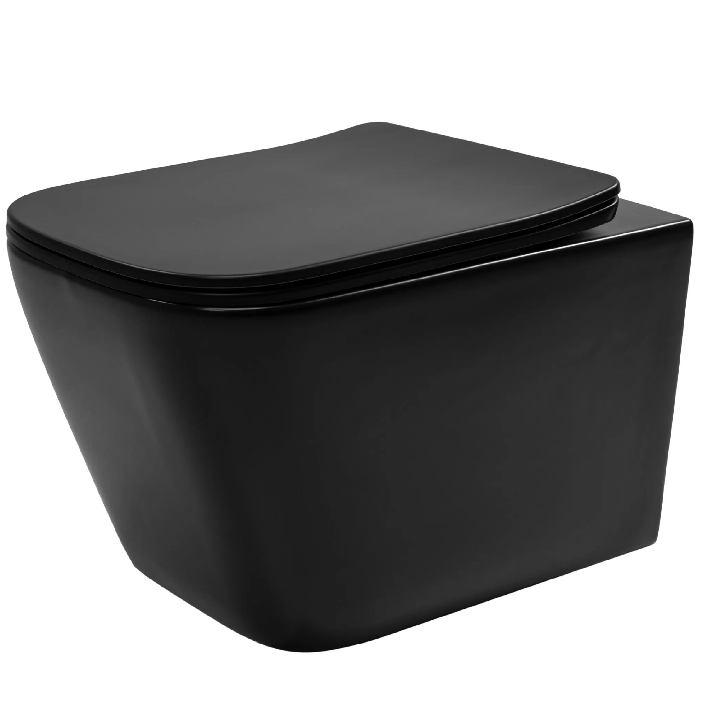 Rea Julio vas wc cu capac soft-close agăţat fără margine negru REA-C6550