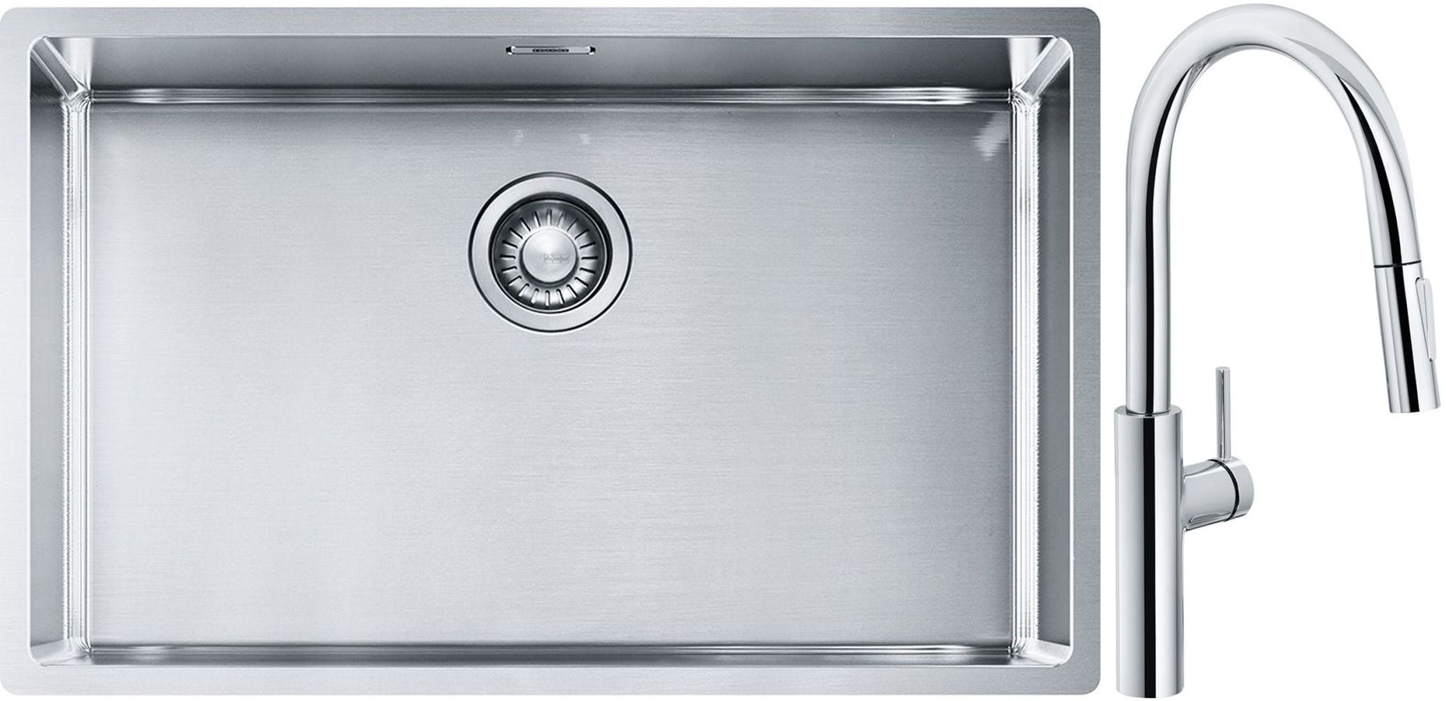 Set chiuveta din otel Franke Box 127.0453.658, baterie bucătărie Franke Pescara L Slide-In 115.0538.940