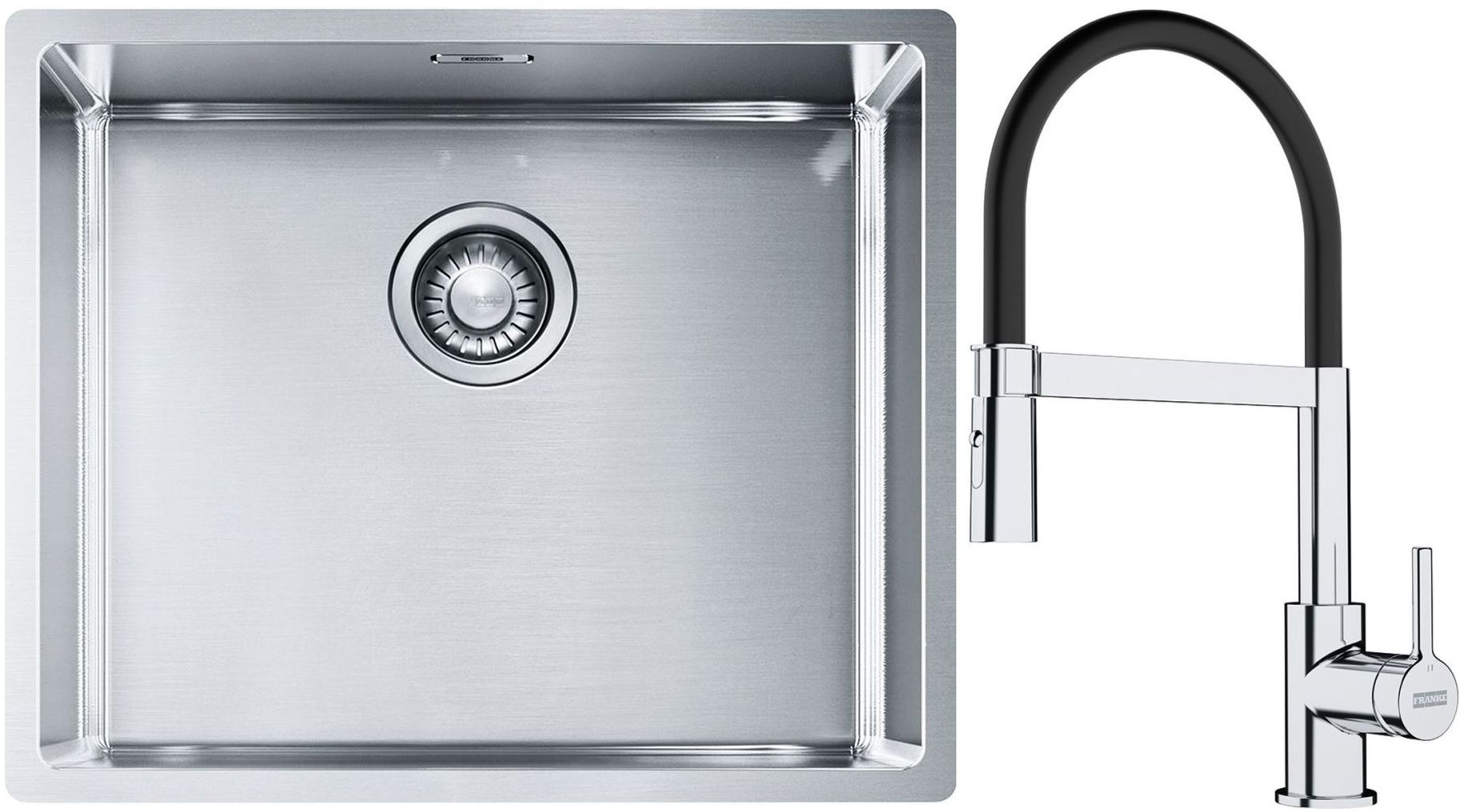 Set chiuveta din otel Franke Box 127.0453.656, baterie bucătărie Franke Lina 115.0626.085