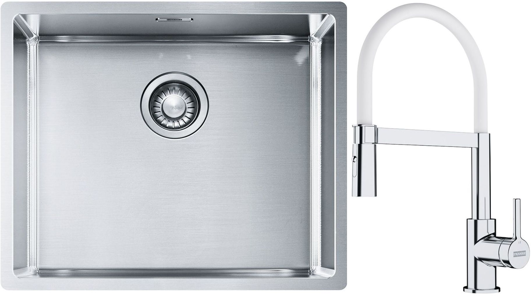 Set chiuveta din otel Franke Box 127.0453.656, baterie bucătărie Franke Lina 115.0626.088