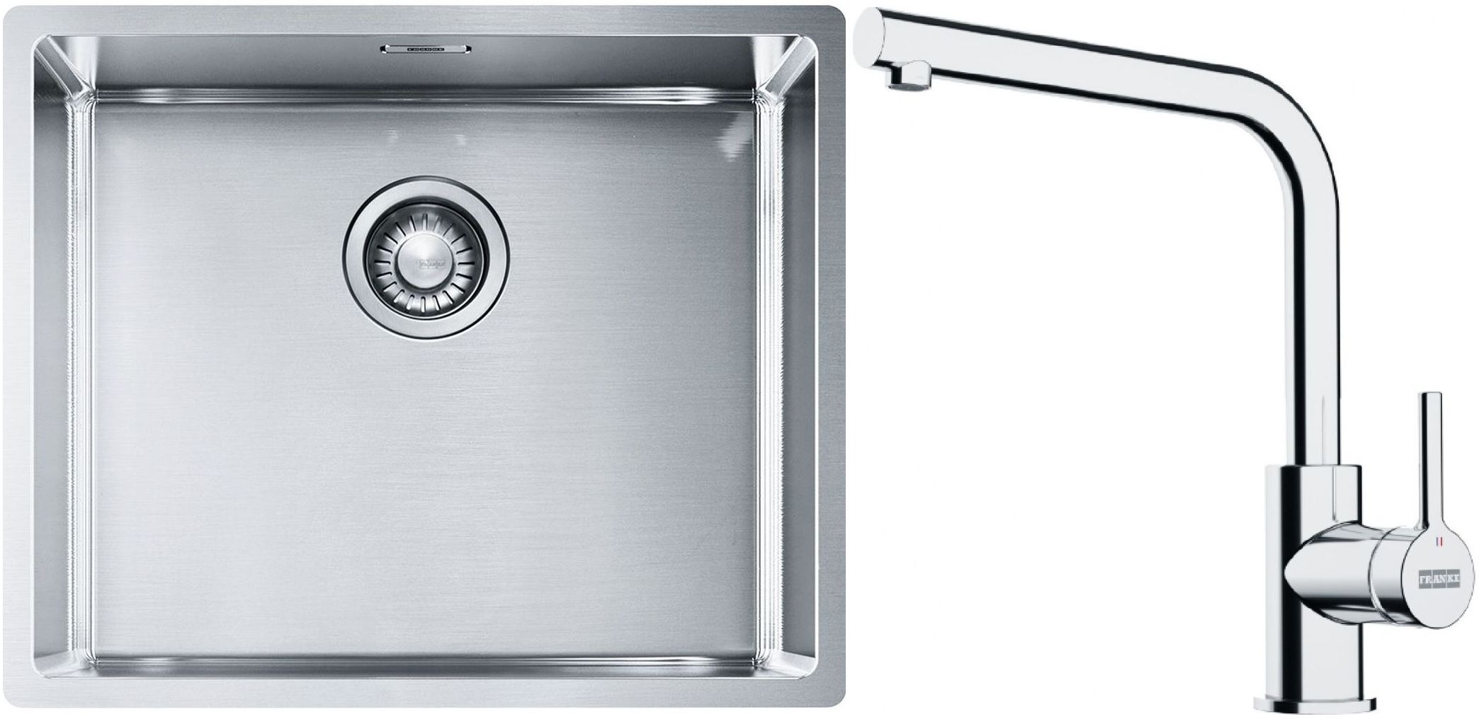 Set chiuveta din otel Franke Box 127.0453.656, baterie bucătărie Franke Lina 115.0693.230