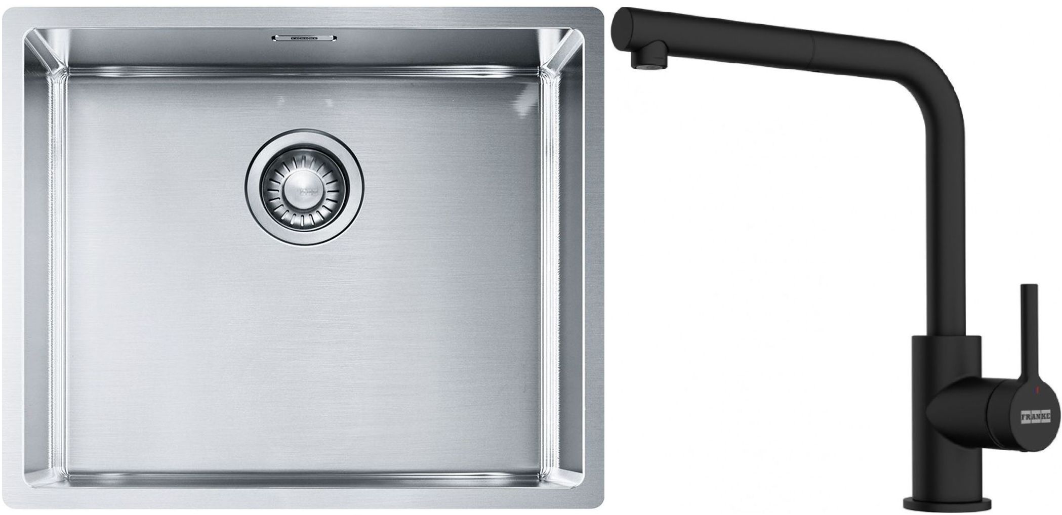 Set chiuveta din otel Franke Box 127.0453.656, baterie bucătărie Franke Lina 115.0712.435