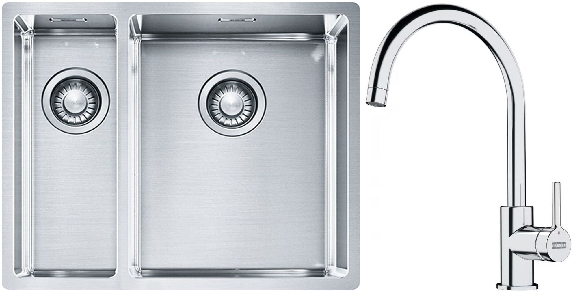Set chiuveta din otel Franke Box 127.0369.916, baterie bucătărie Franke Lina 115.0693.228