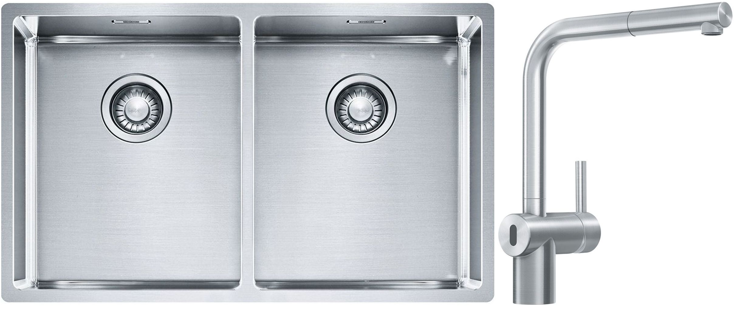 Set chiuveta din otel Franke Box 127.0370.188, baterie bucătărie Franke Atlas Neo Sensor 115.0625.523