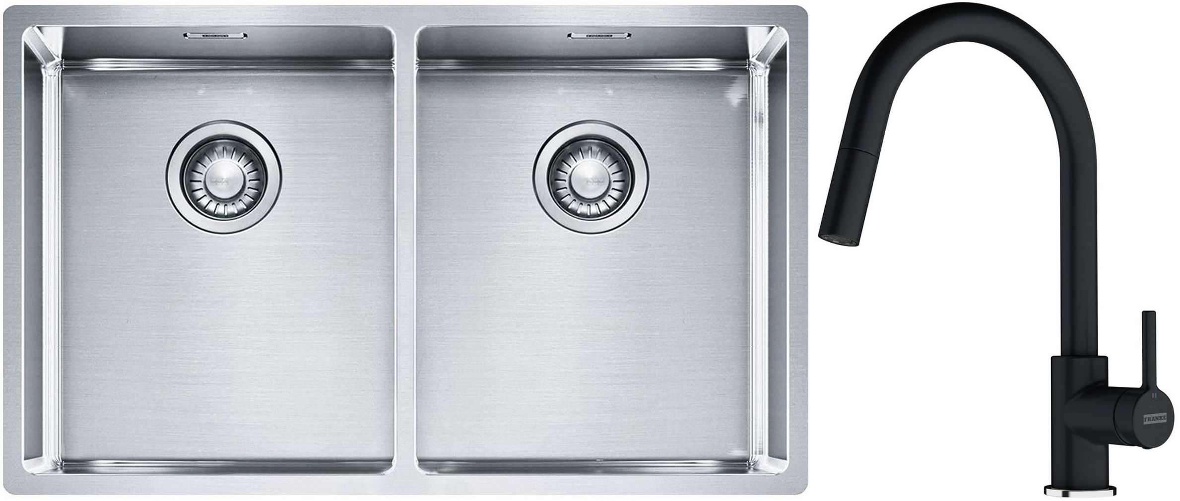 Set chiuveta din otel Franke Box 127.0370.188, baterie bucătărie Franke Lina 115.0626.057