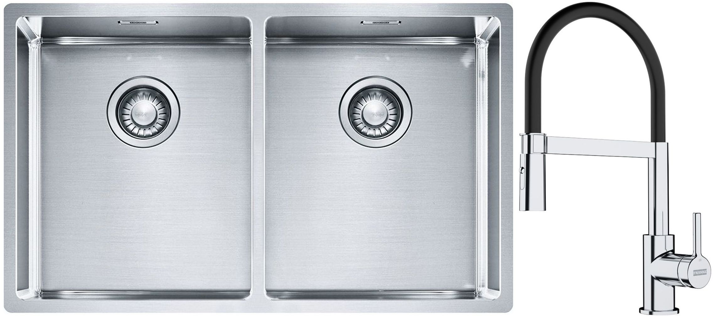 Set chiuveta din otel Franke Box 127.0370.188, baterie bucătărie Franke Lina 115.0626.085