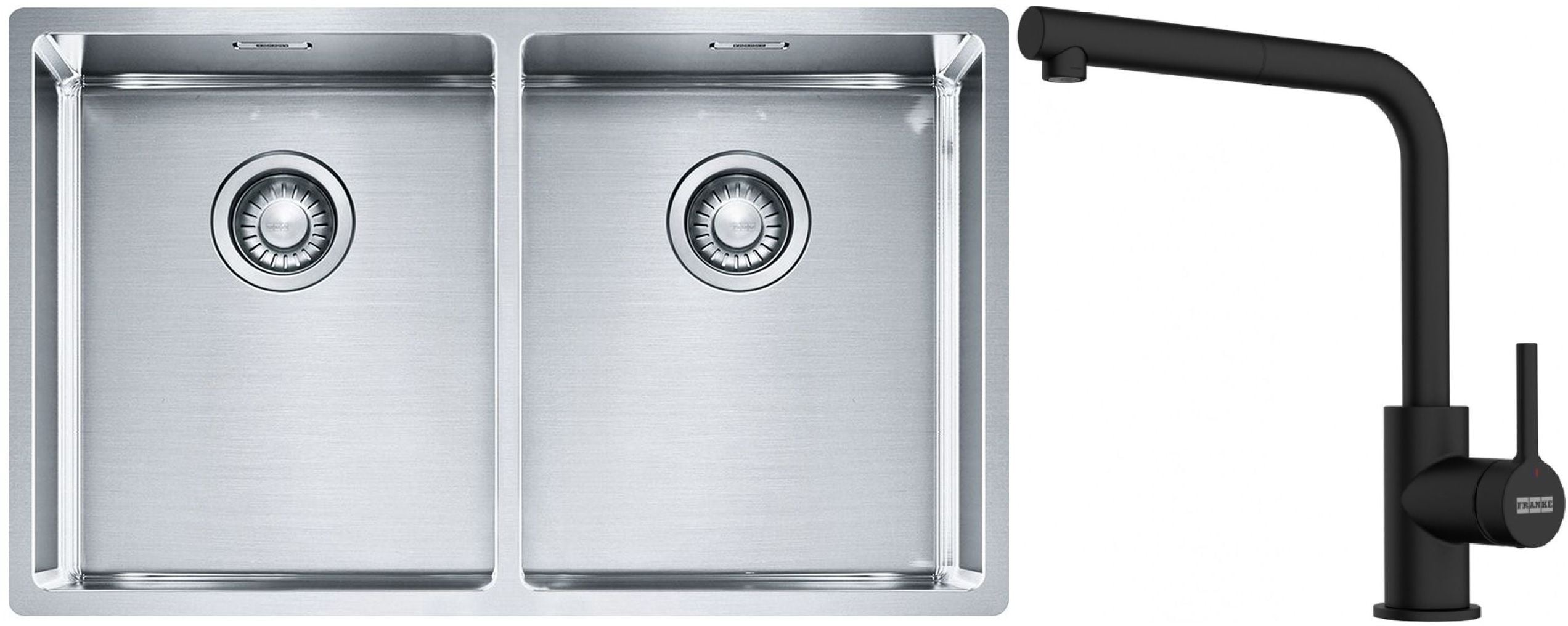 Set chiuveta din otel Franke Box 127.0370.188, baterie bucătărie Franke Lina 115.0712.435