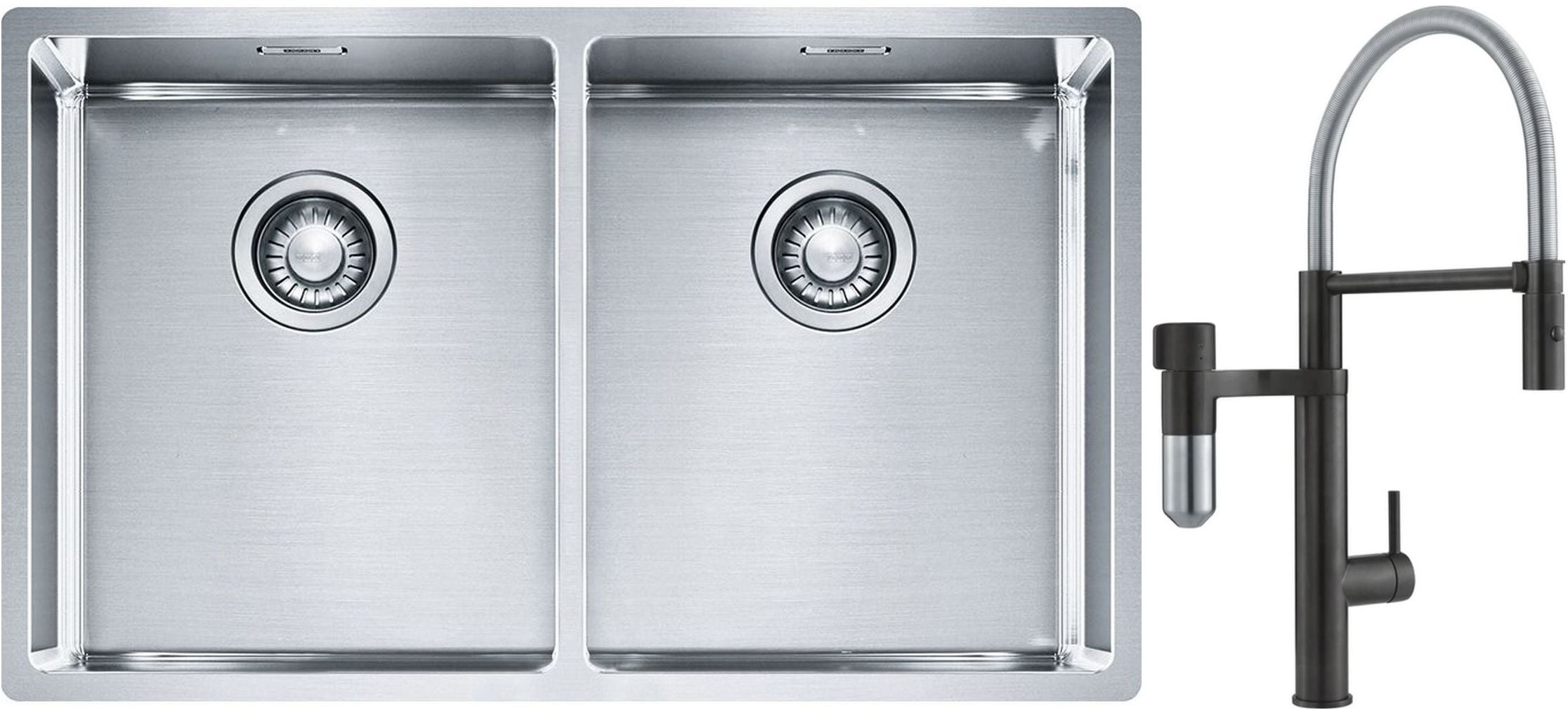 Set baterie bucătărie Franke Vital Semi-Pro 120.0621.313, chiuveta din otel Franke Box 127.0370.188