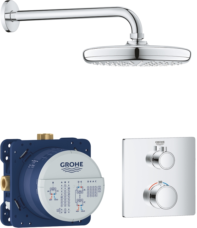 Grohe Grohtherm set cadă și duș ascuns cu termostat da crom 34728000