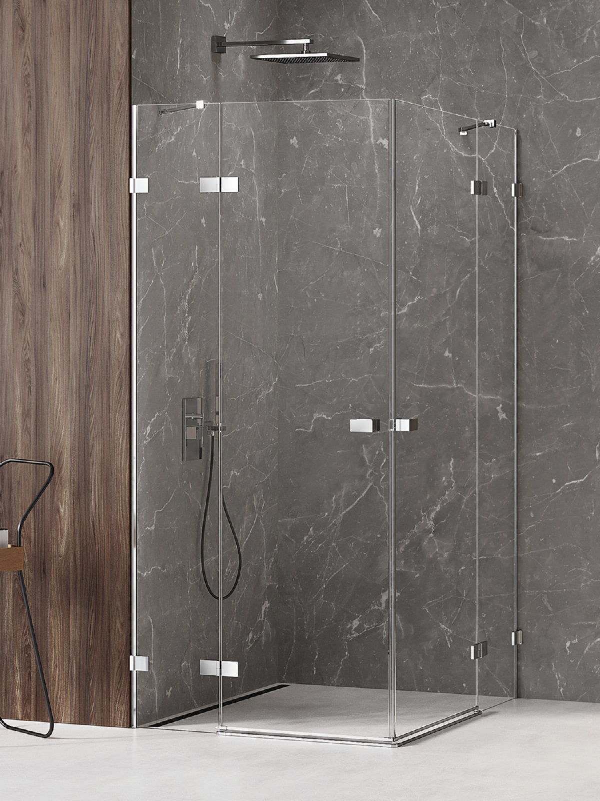 New Trendy Avexa cabină de duș 120x100 cm dreptunghiular crom luciu/sticlă transparentă EXK-1537