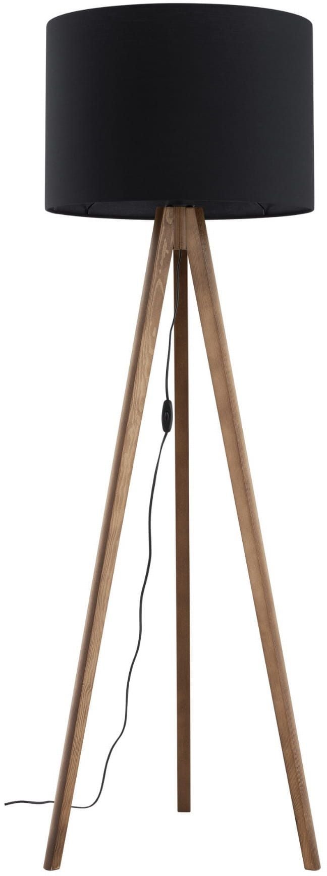 TK Lighting Grand lampă de podea 1x15 W negru-lemn 16005
