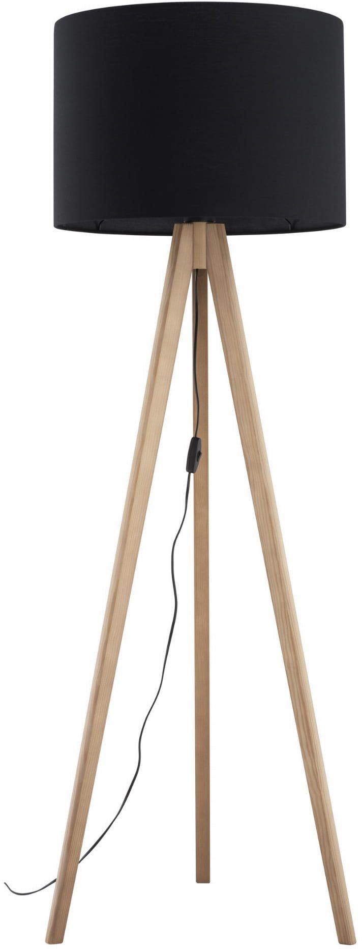 TK Lighting Grand lampă de podea 1x15 W negru-lemn 16008