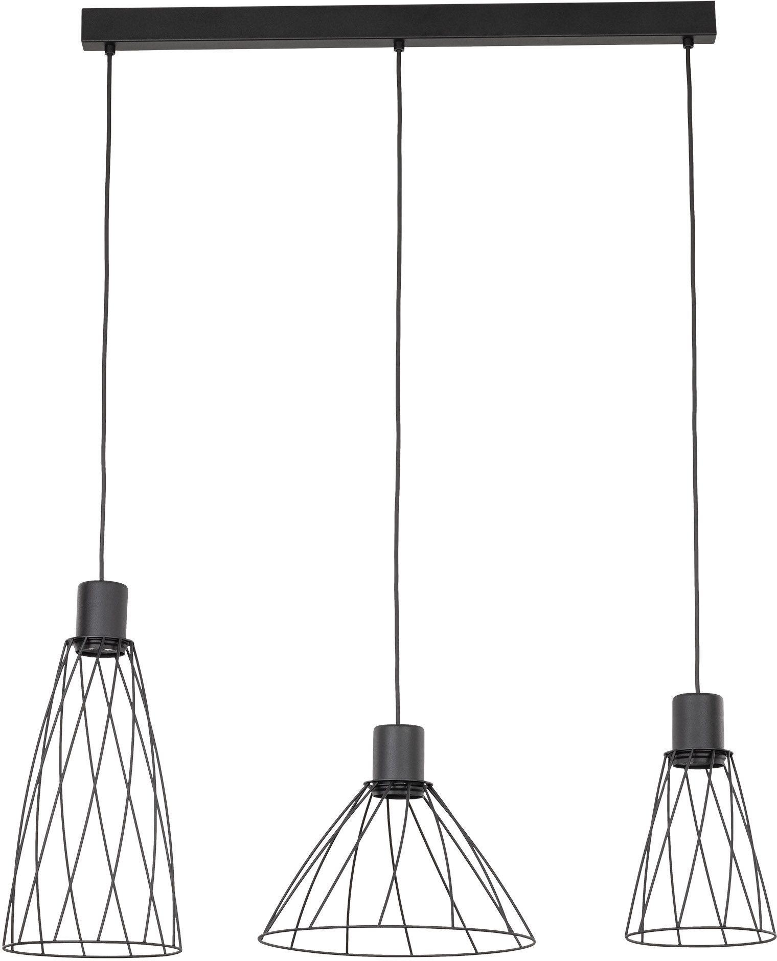 TK Lighting Modesto lampă suspendată 3x10 W negru 10149