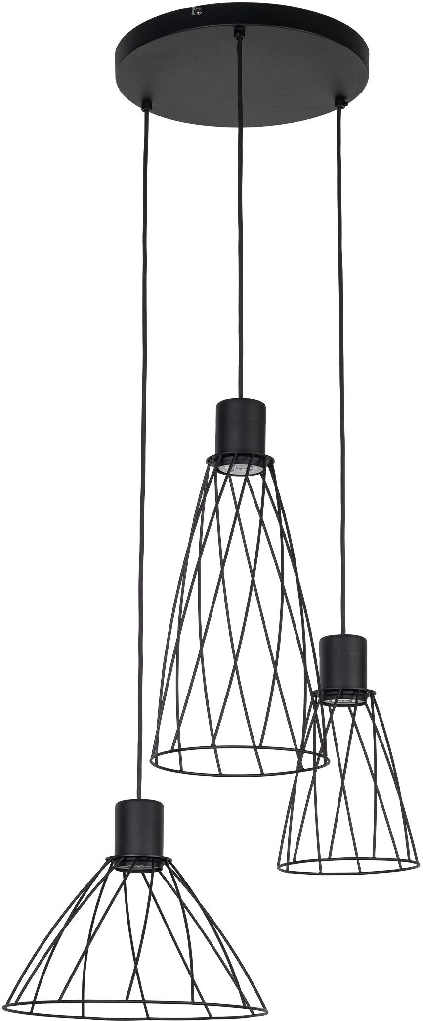 TK Lighting Modesto lampă suspendată 3x10 W negru 10187