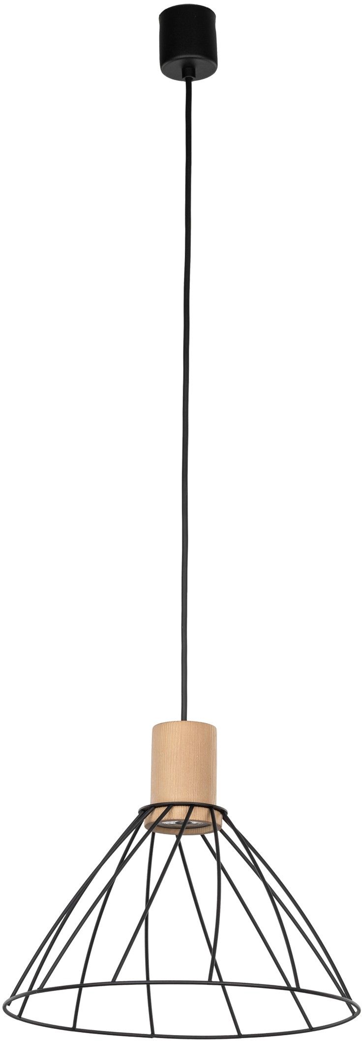 TK Lighting Modesto lampă suspendată 1x10 W negru-lemn 10156