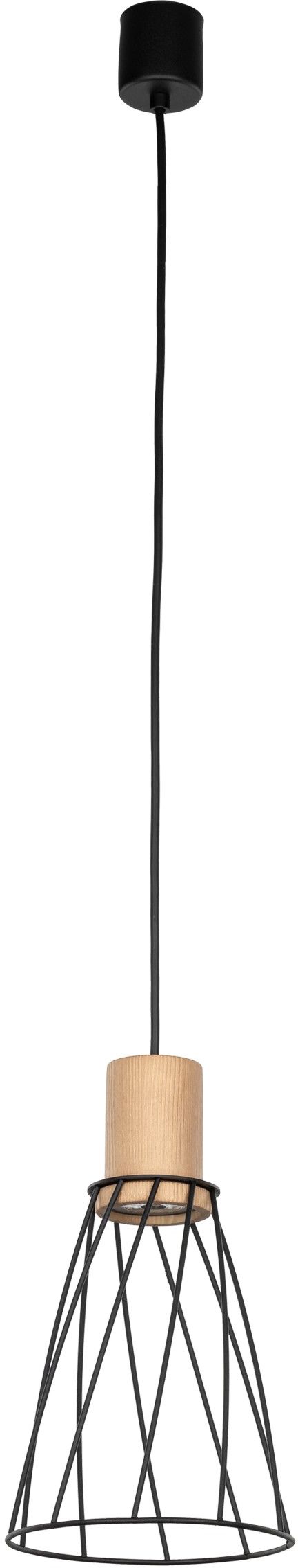 TK Lighting Modesto lampă suspendată 1x10 W negru-lemn 10155