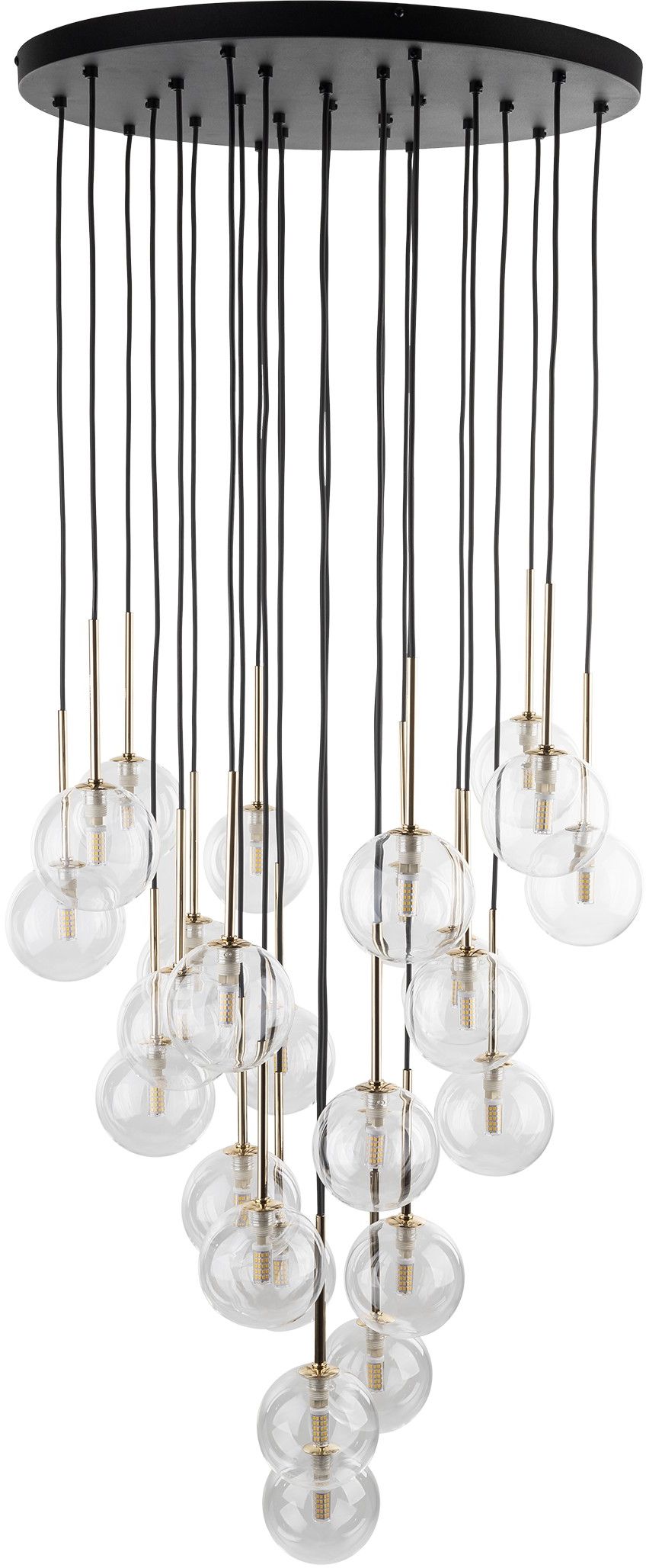 TK Lighting Nilos lampă suspendată x W negru-auriu 10099