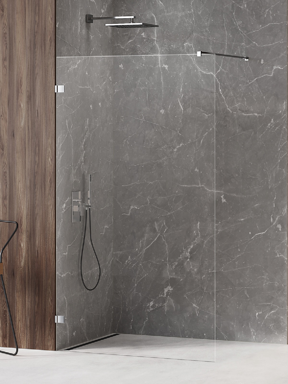 New Trendy Avexa perete cabină de duș walk-in 120 cm crom luciu/sticla transparentă EXK-1803