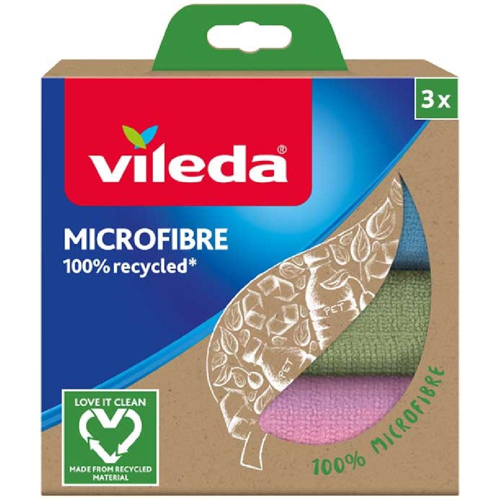 Vileda Mikrofibra 100% Recycled set lavete de curățare 168310