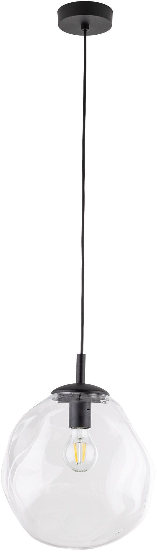 TK Lighting Sol lampă suspendată 1x15 W negru-transparent 10082
