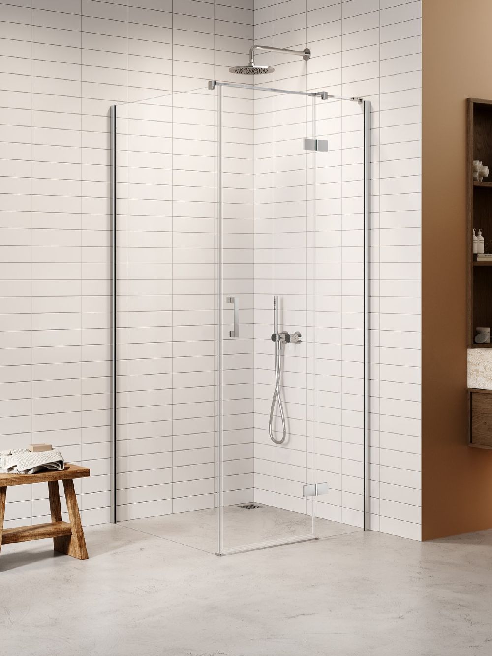 New Trendy Nesta cabină de duș 90x90 cm pătrat crom luciu/sticlă transparentă K-3604