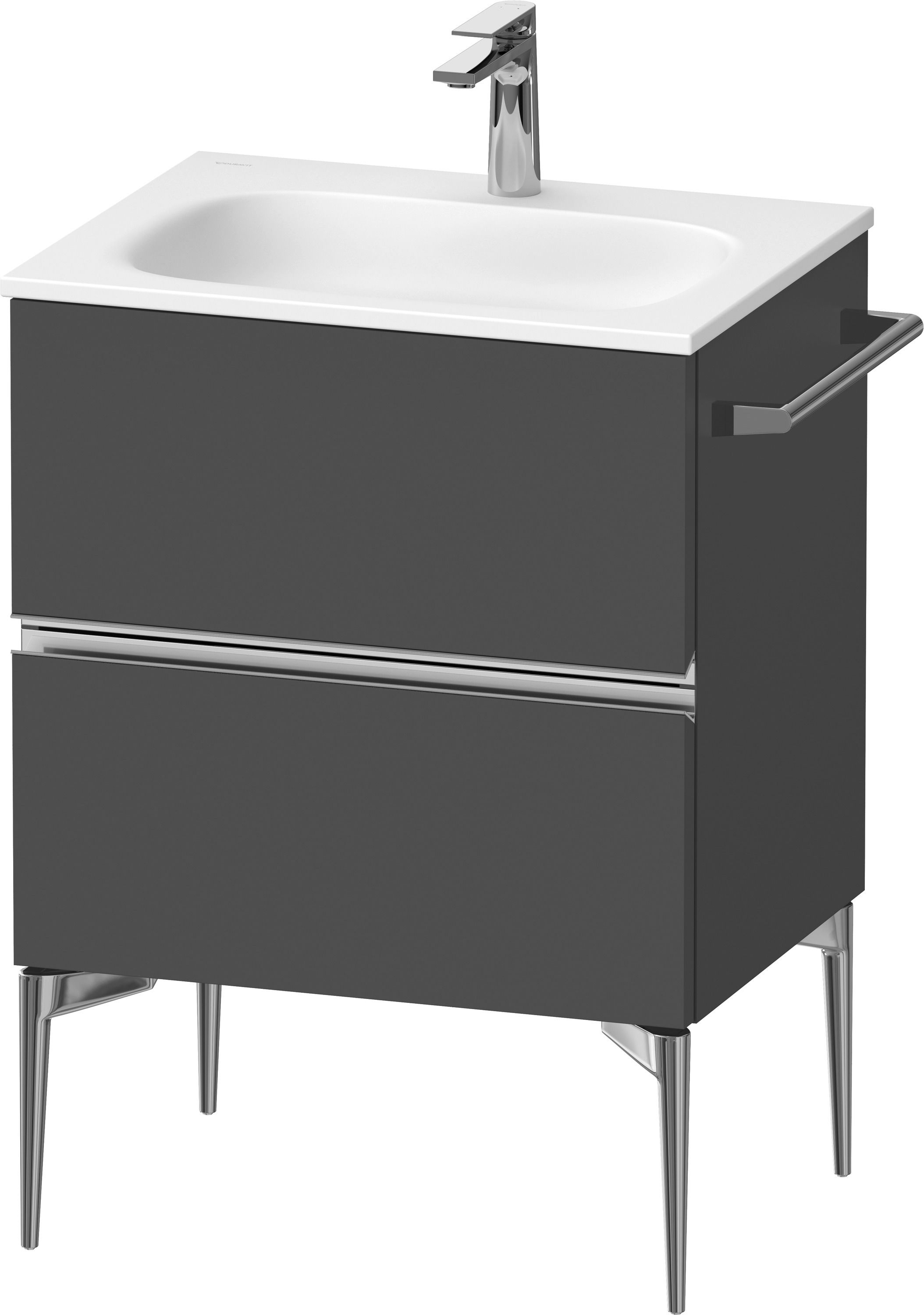 Duravit Sivida dulap 61x47.7x59.2 cm sub chiuveta pe perete grafit-crom SV4650010490000