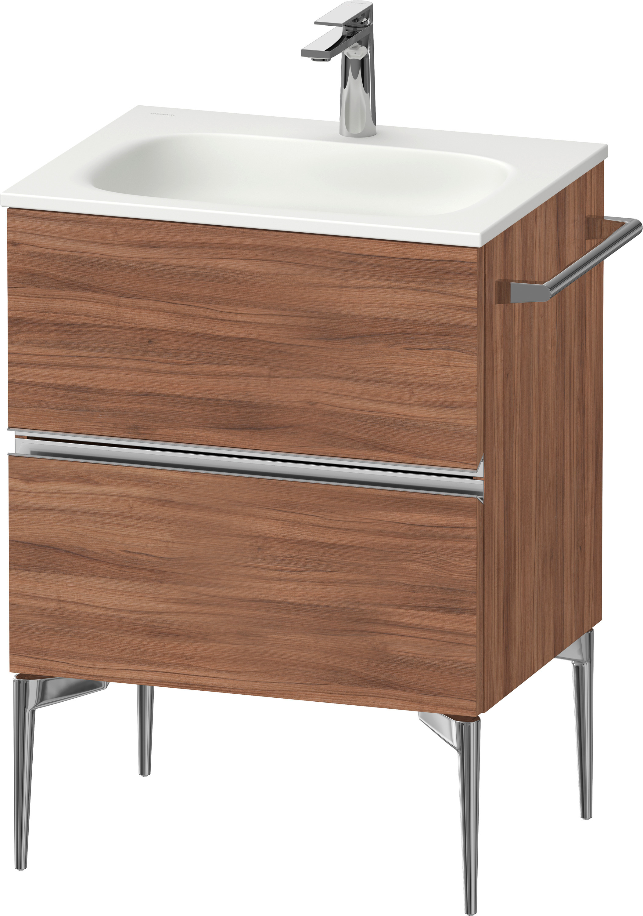 Duravit Sivida dulap 61x47.7x59.2 cm sub chiuveta pe perete nucă-crom SV4650010790000