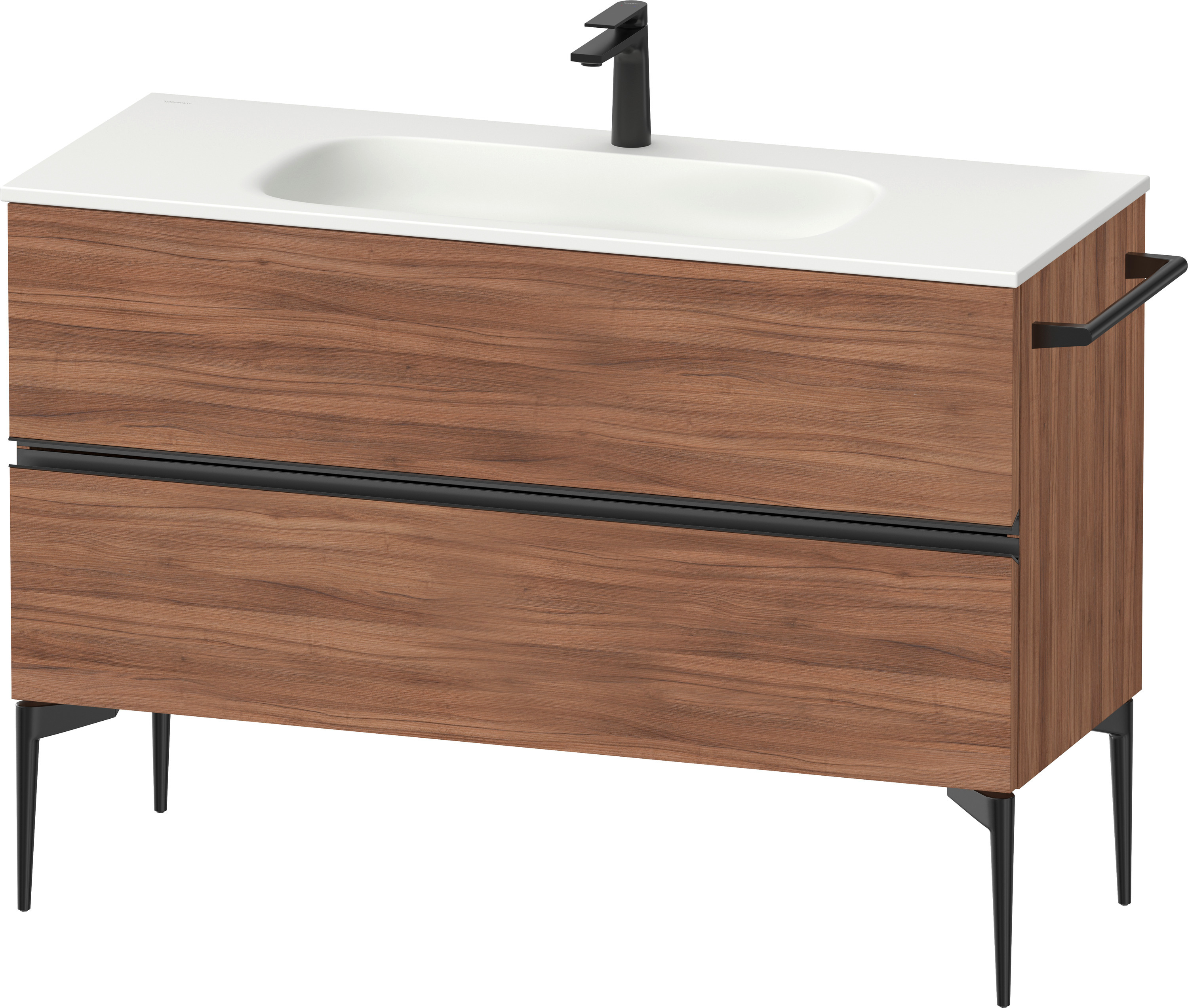 Duravit Sivida dulap 121x47.7x59.2 cm sub chiuveta pe perete negru-nucă SV46530BD790000